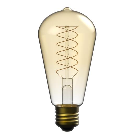 DECORATIVE LED BULB E27= 60W AMBER PEAR ZIGZAG