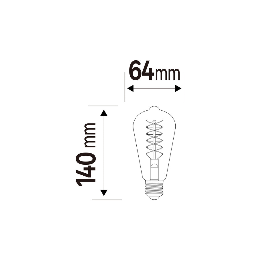 DECORATIVE LED BULB E27= 60W AMBER PEAR ZIGZAG