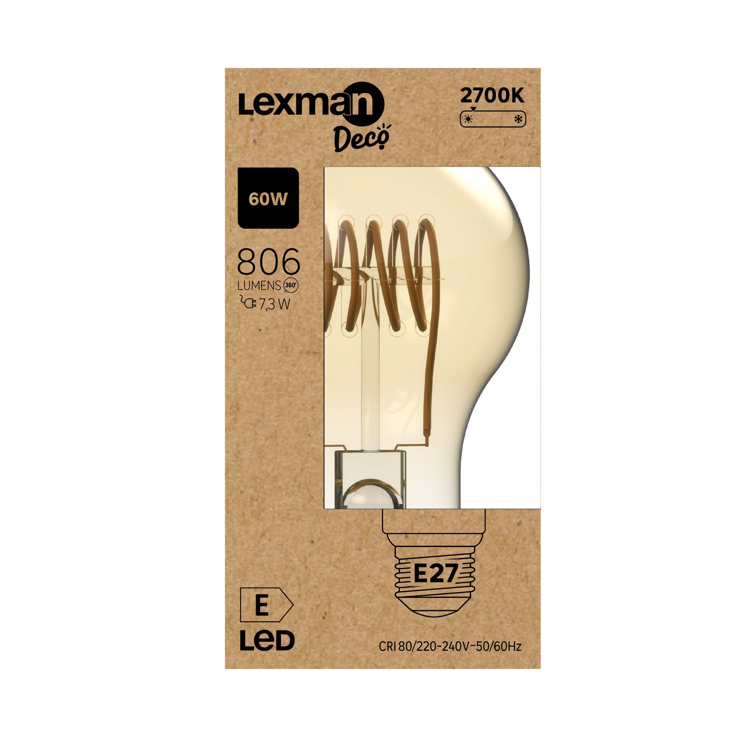 DECORATIVE LED BULB E27= 60W DROP SMALL AMBER