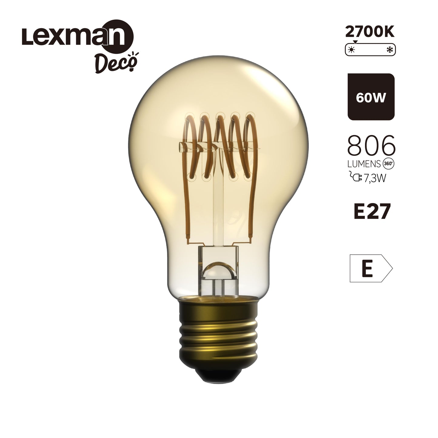 DECORATIVE LED BULB E27= 60W DROP SMALL AMBER