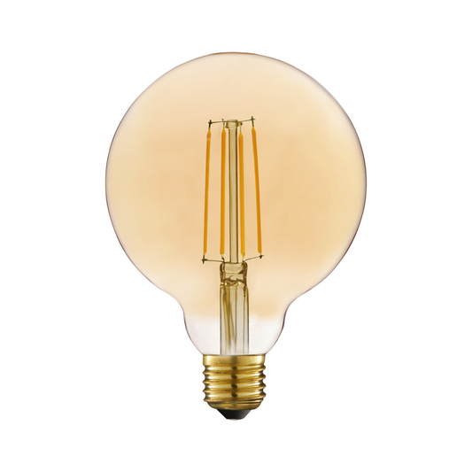 DECORATIVE LED BULB E27= 75W GLOBE LARGE AMBER