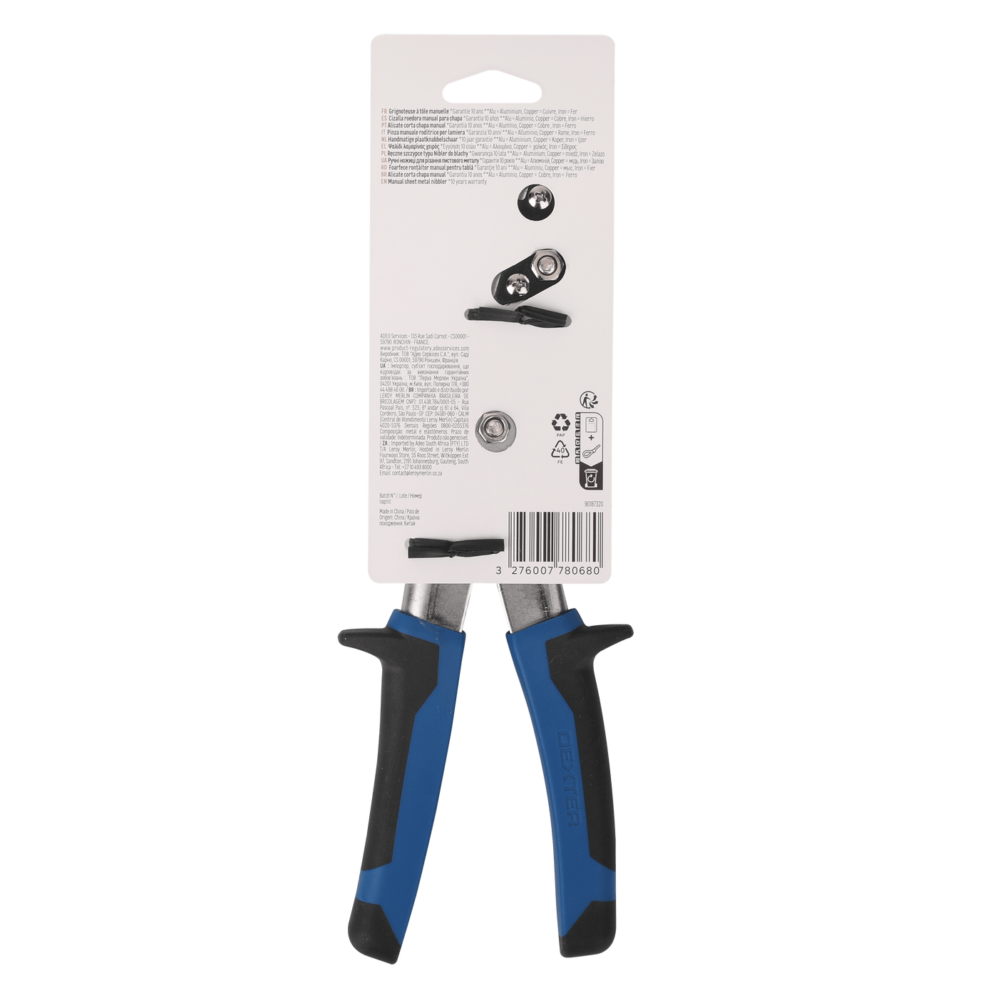 Dexter manual metal cutter with waste cutter 260 mm