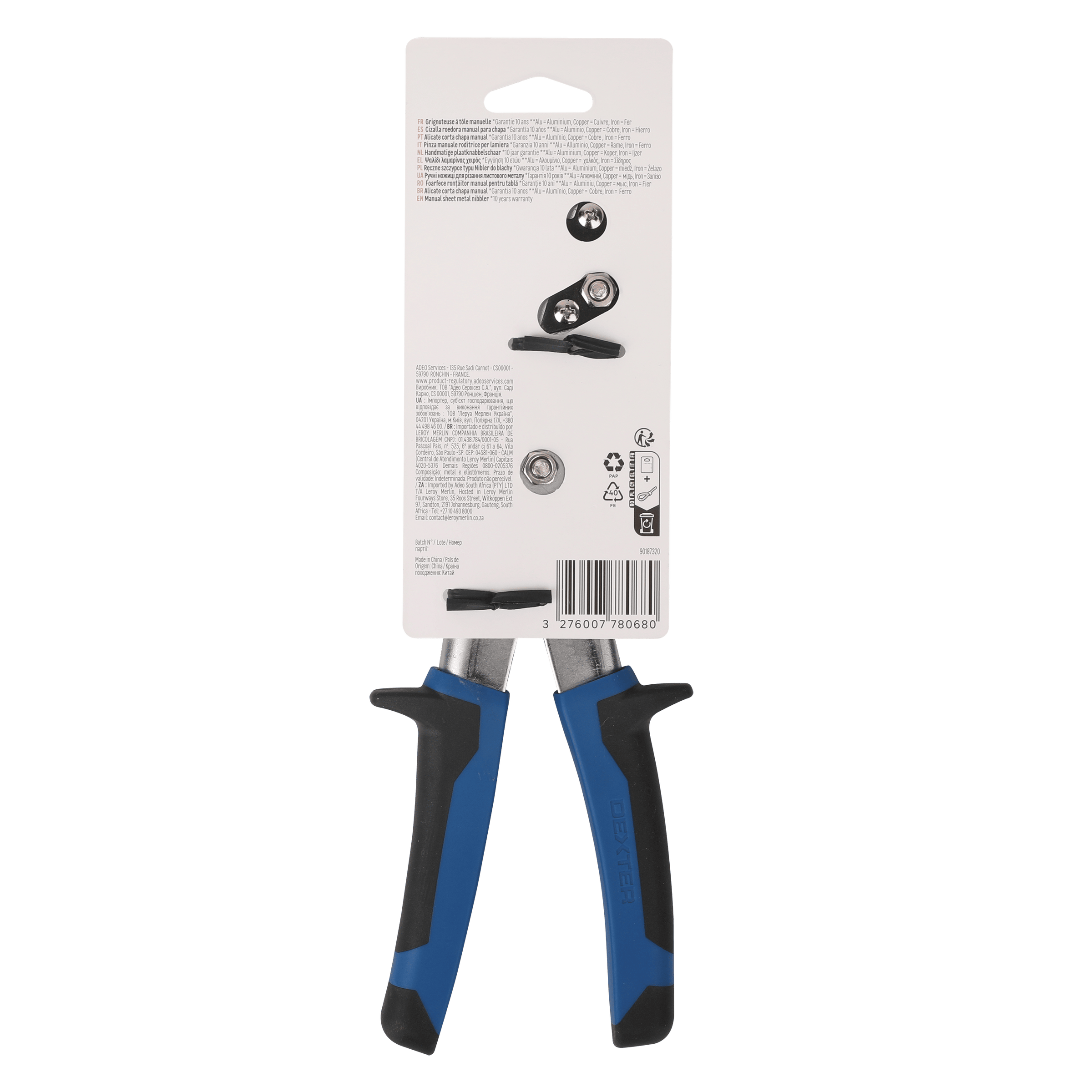 Dexter manual metal cutter with waste cutter 260 mm