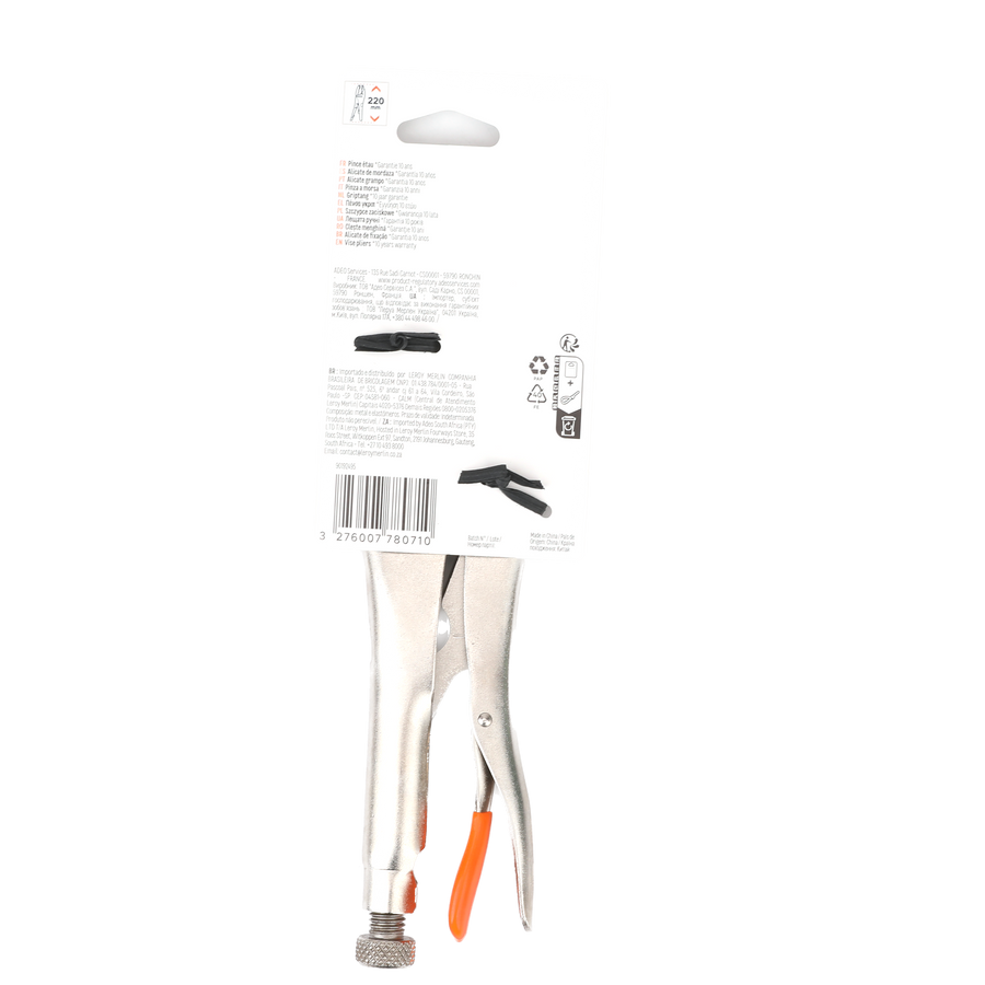 DEXTER SELF-LOCKING PLIERS - 220MM CURVED JAWS