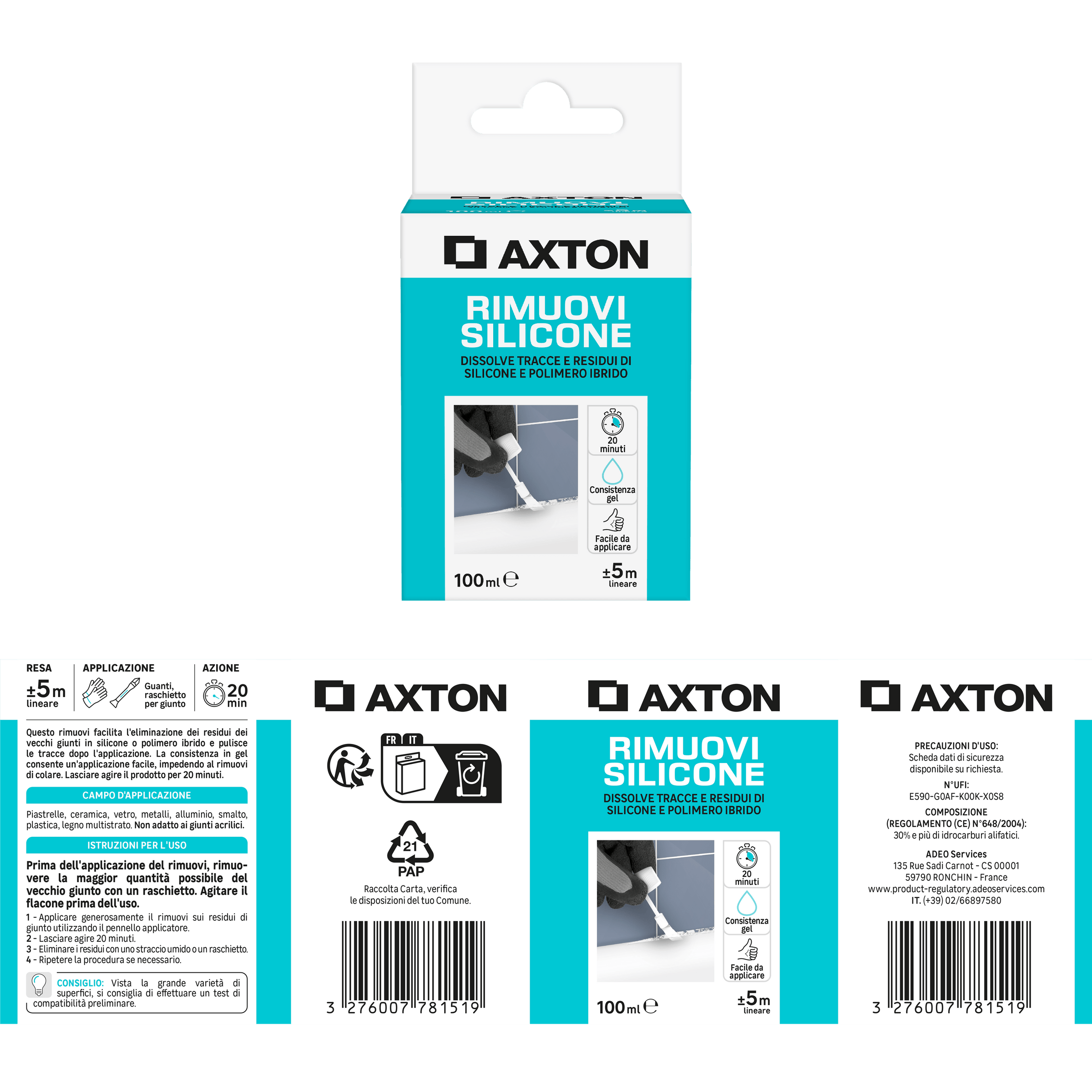 Bricocenter AXTON HARDENED SEALANT AND SILICONE REMOVER 100 ML