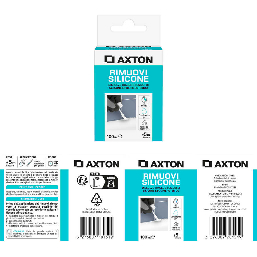 Bricocenter AXTON HARDENED SEALANT AND SILICONE REMOVER 100 ML