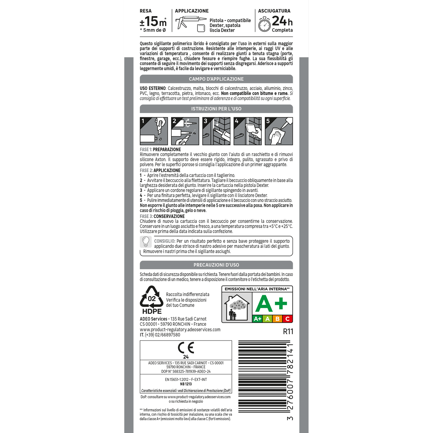 Bricocenter HYBRID POLYMER SEALANT ROOFS AND FACADES BLACK AXTON 280 ML