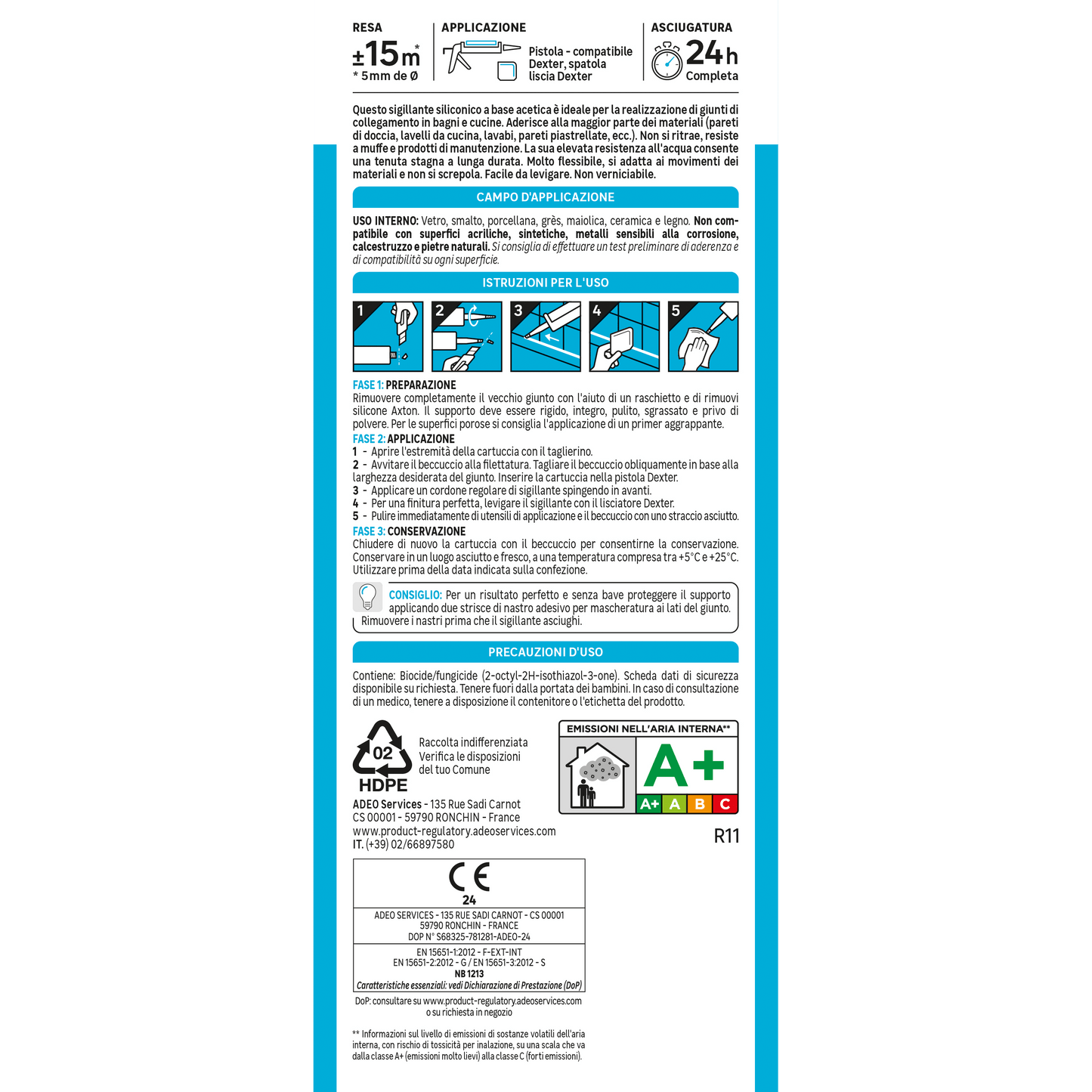 BI-PACK ACETIC SILICONE BATHROOMS AND KITCHENS WHITE AXTON 280 ML