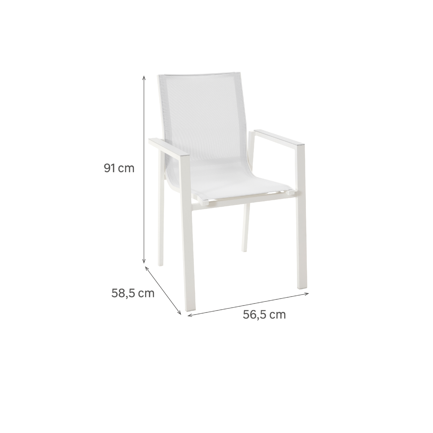 Bricocenter NATERIAL ODYSSEA ALUMINUM AND TEXTILENE ARMCHAIR WHITE