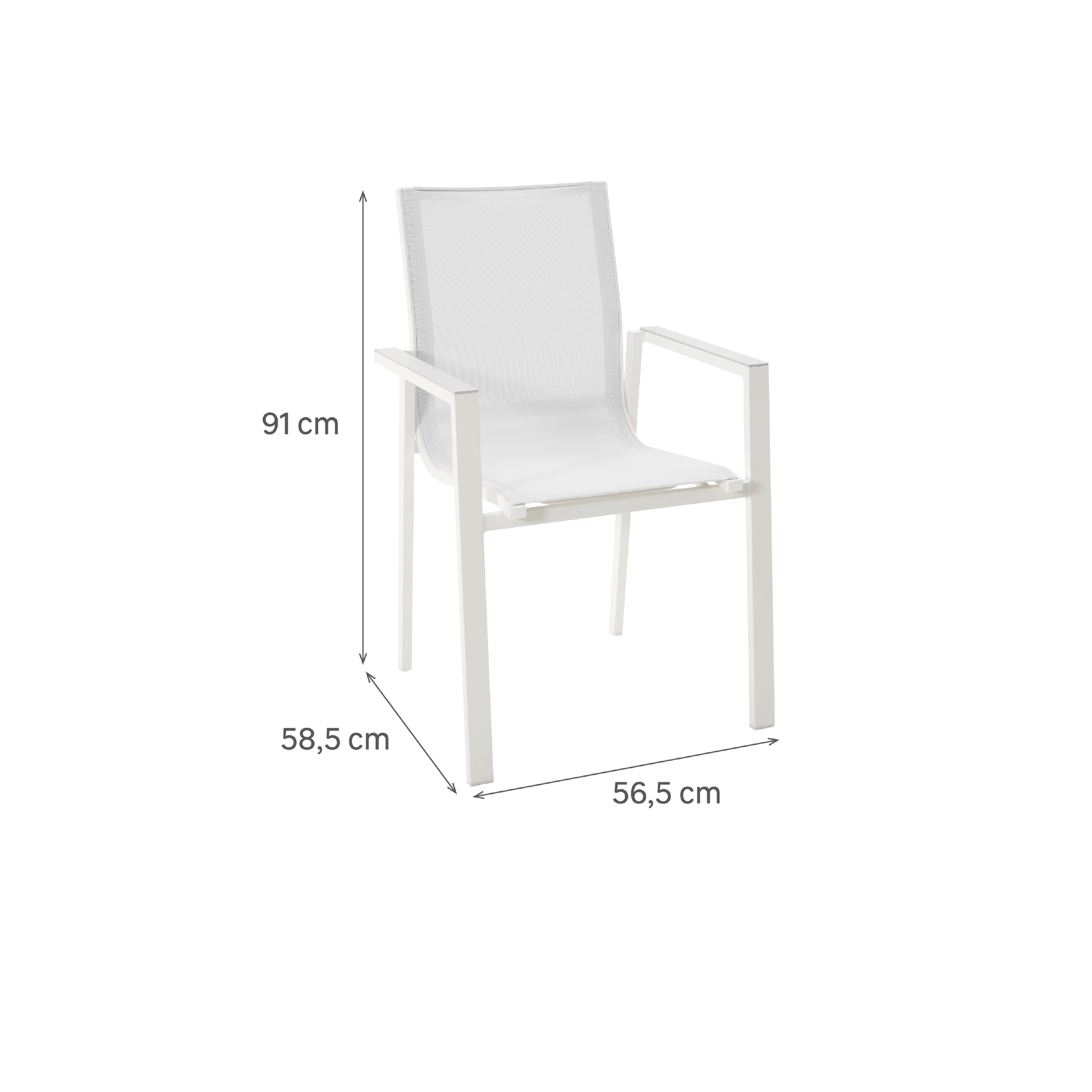 Bricocenter NATERIAL ODYSSEA ALUMINUM AND TEXTILENE ARMCHAIR WHITE