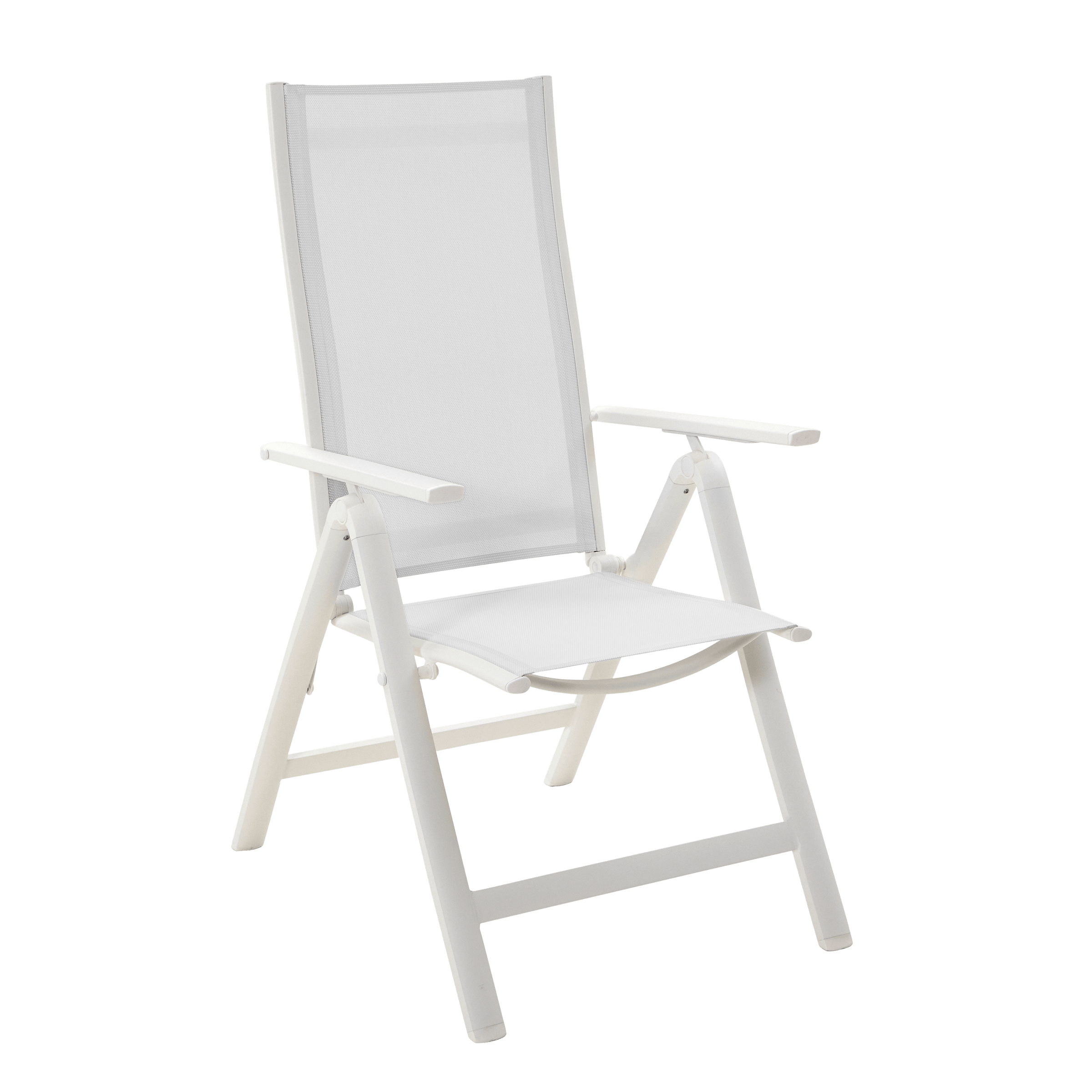 Bricocenter SET 2 MULTIPOSITION ARMCHAIRS ODYSSEA NATERIAL ALUMINUM AND TEXTILENE WHITE