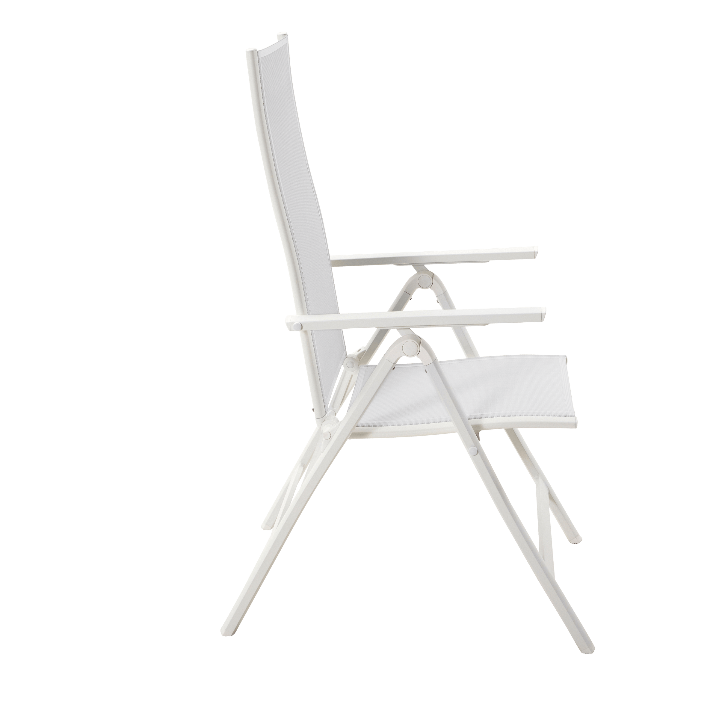 Bricocenter SET 2 MULTIPOSITION ARMCHAIRS ODYSSEA NATERIAL ALUMINUM AND TEXTILENE WHITE
