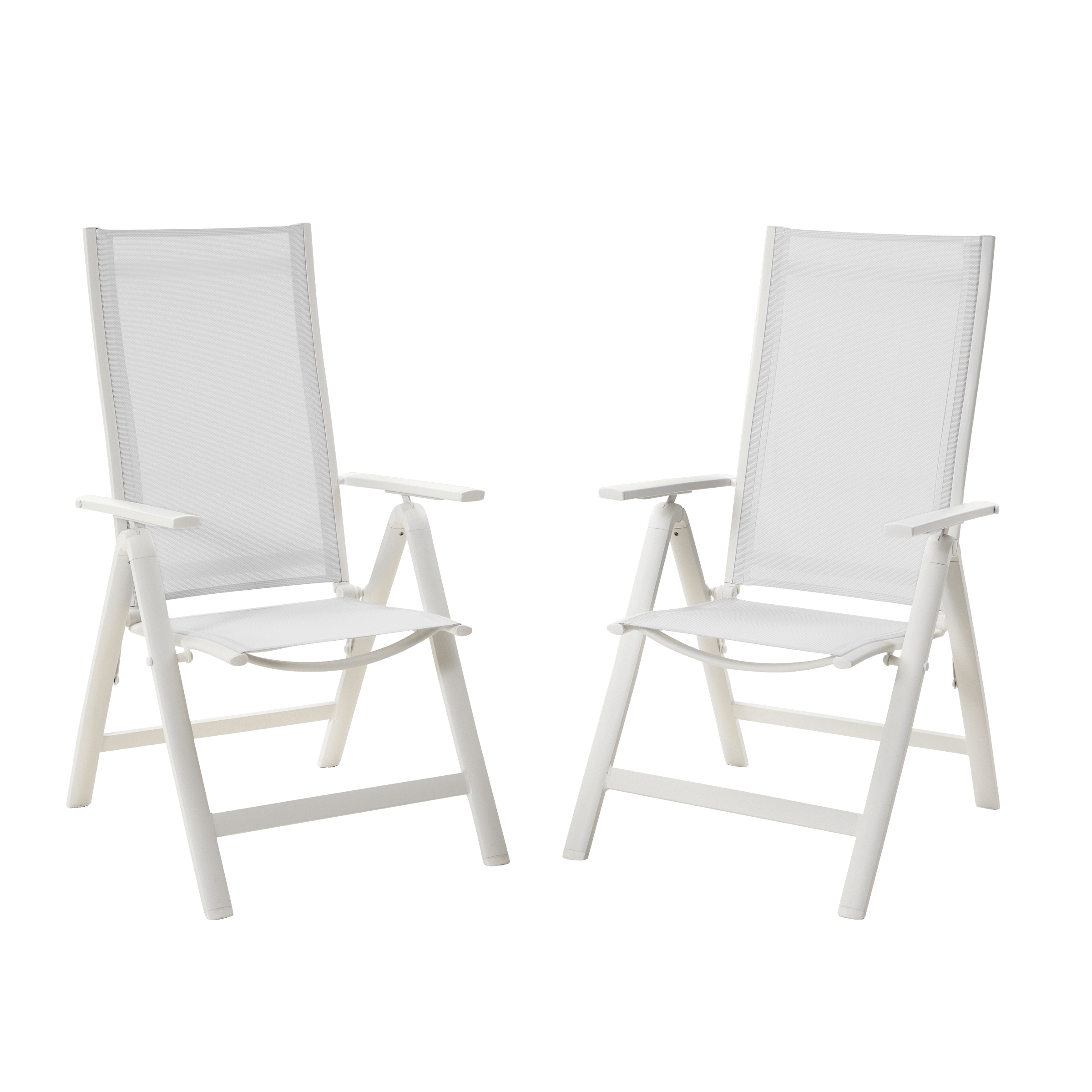 Bricocenter SET 2 MULTIPOSITION ARMCHAIRS ODYSSEA NATERIAL ALUMINUM AND TEXTILENE WHITE