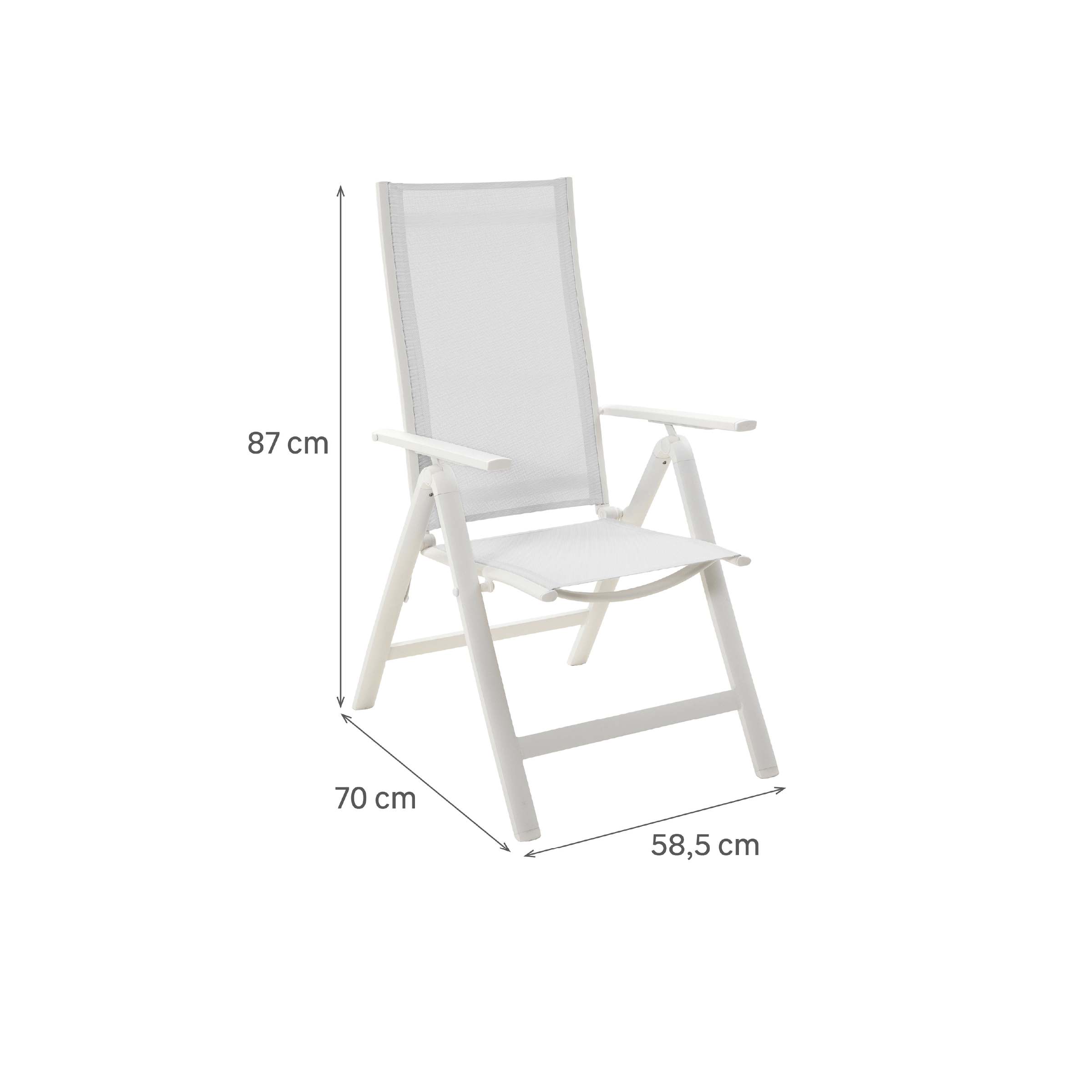 Bricocenter SET 2 MULTIPOSITION ARMCHAIRS ODYSSEA NATERIAL ALUMINUM AND TEXTILENE WHITE