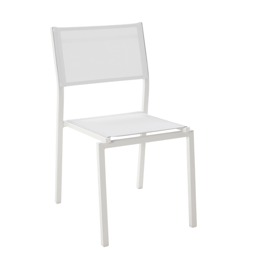 Bricocenter LYRA BETA CHAIR WITHOUT ARMRESTS NATERIAL ALUMINUM AND TEXTILENE WHITE