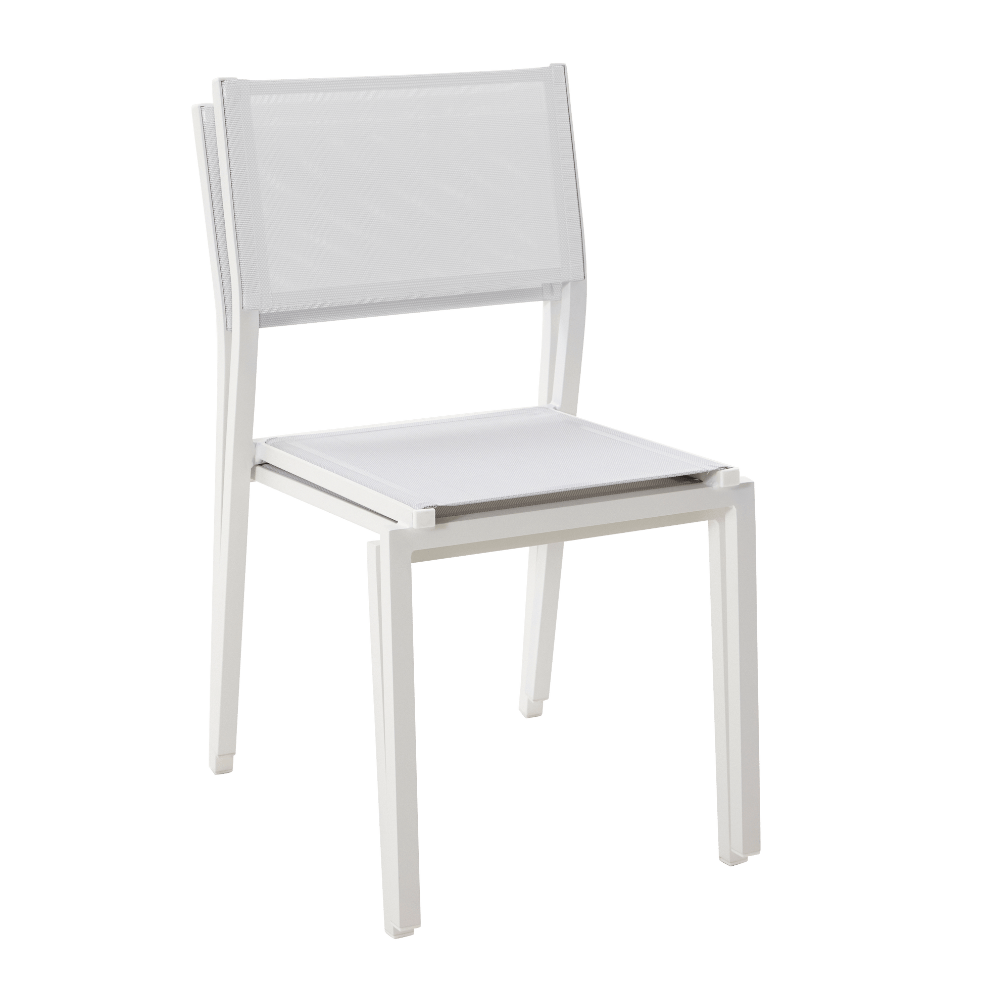 Bricocenter LYRA BETA CHAIR WITHOUT ARMRESTS NATERIAL ALUMINUM AND TEXTILENE WHITE