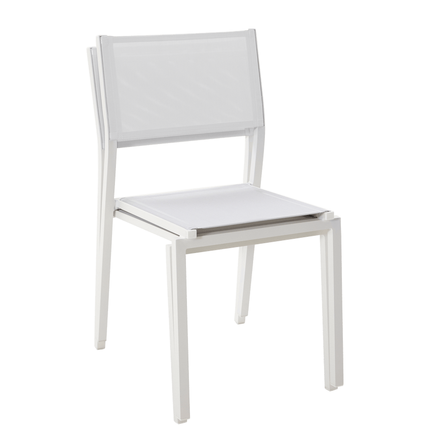 Bricocenter LYRA BETA CHAIR WITHOUT ARMRESTS NATERIAL ALUMINUM AND TEXTILENE WHITE