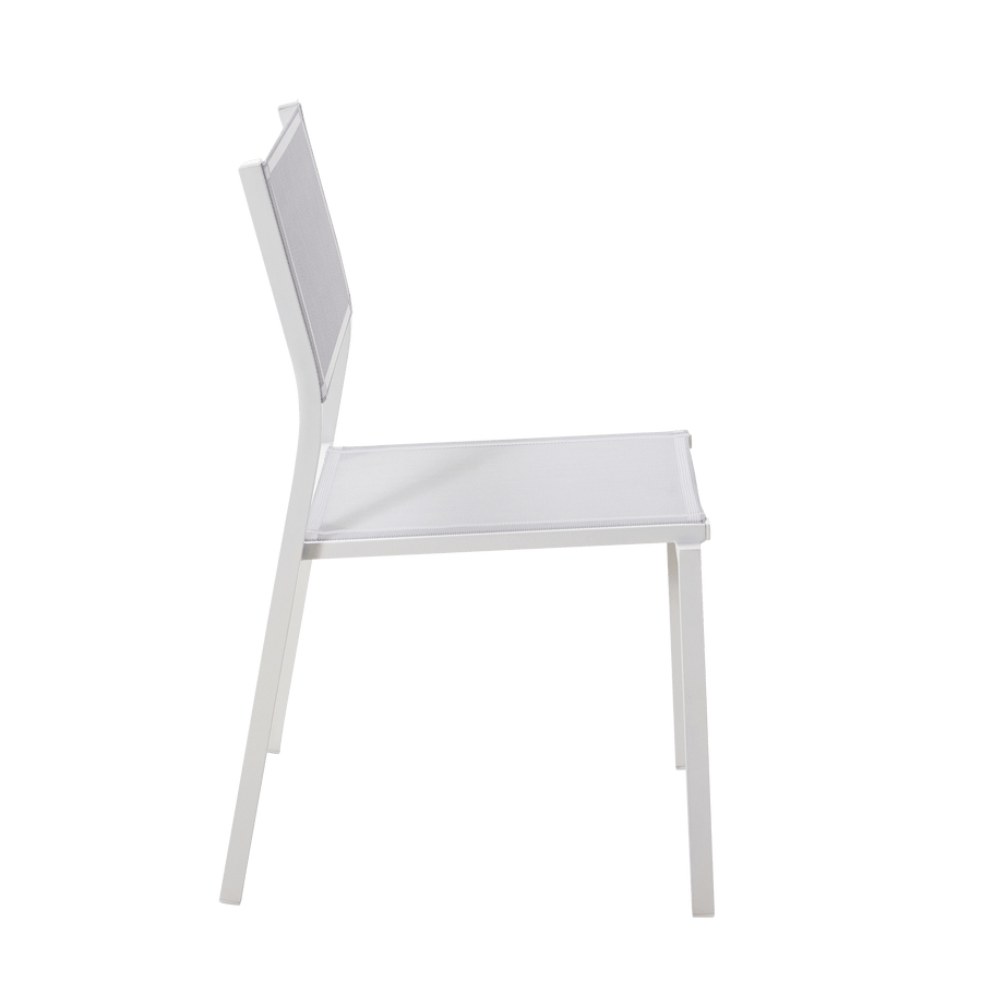 Bricocenter LYRA BETA CHAIR WITHOUT ARMRESTS NATERIAL ALUMINUM AND TEXTILENE WHITE