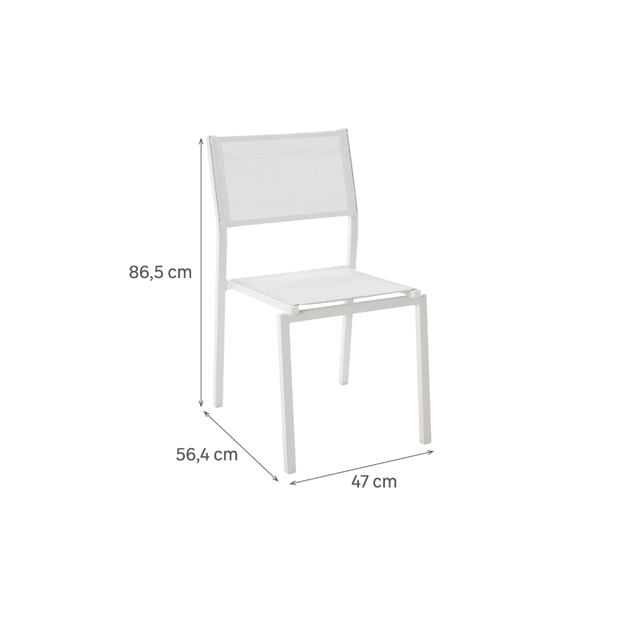 Bricocenter LYRA BETA CHAIR WITHOUT ARMRESTS NATERIAL ALUMINUM AND TEXTILENE WHITE