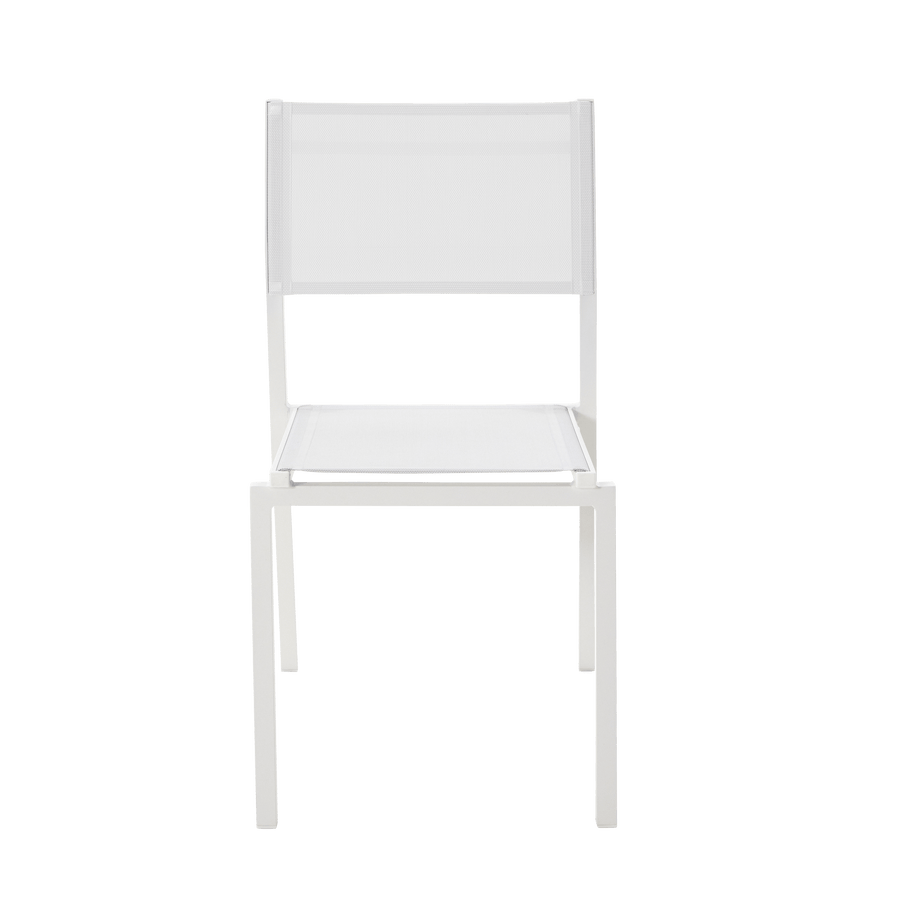 Bricocenter LYRA BETA CHAIR WITHOUT ARMRESTS NATERIAL ALUMINUM AND TEXTILENE WHITE