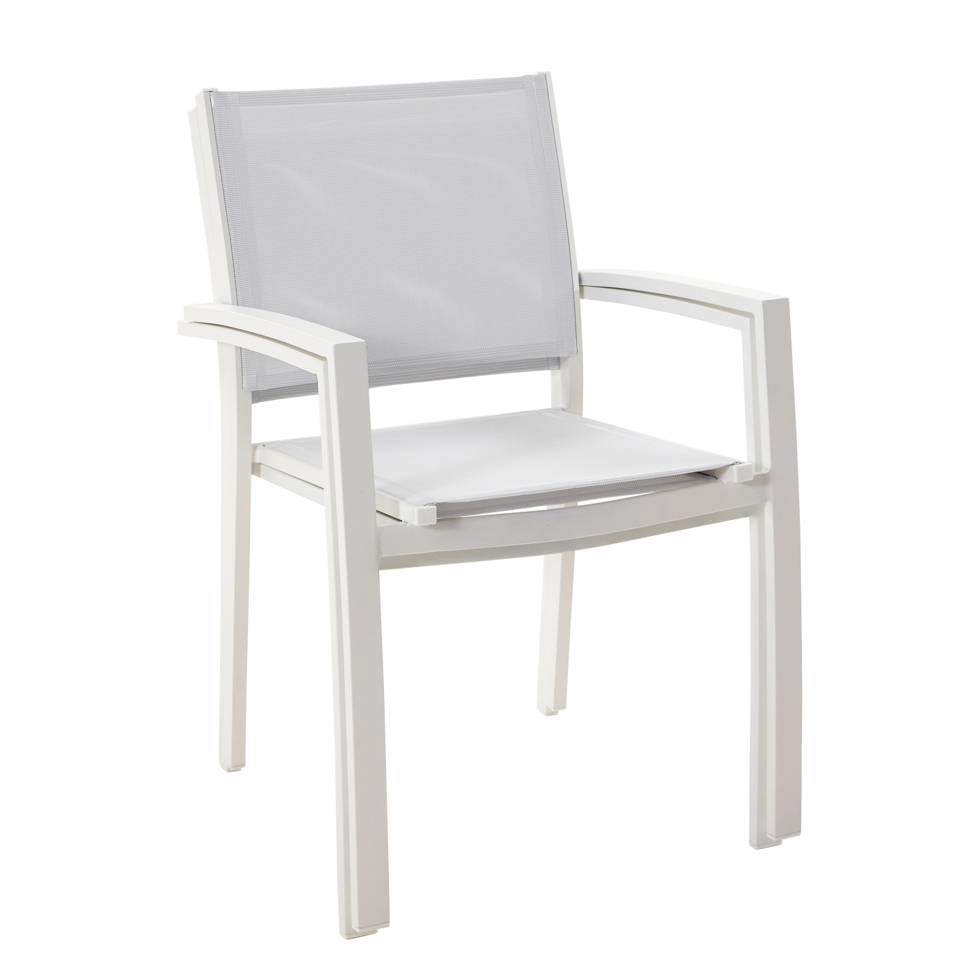 LYRA BETA CHAIR WITH ARMRESTS NATERIAL ALUMINUM AND TEXTILENE WHITE