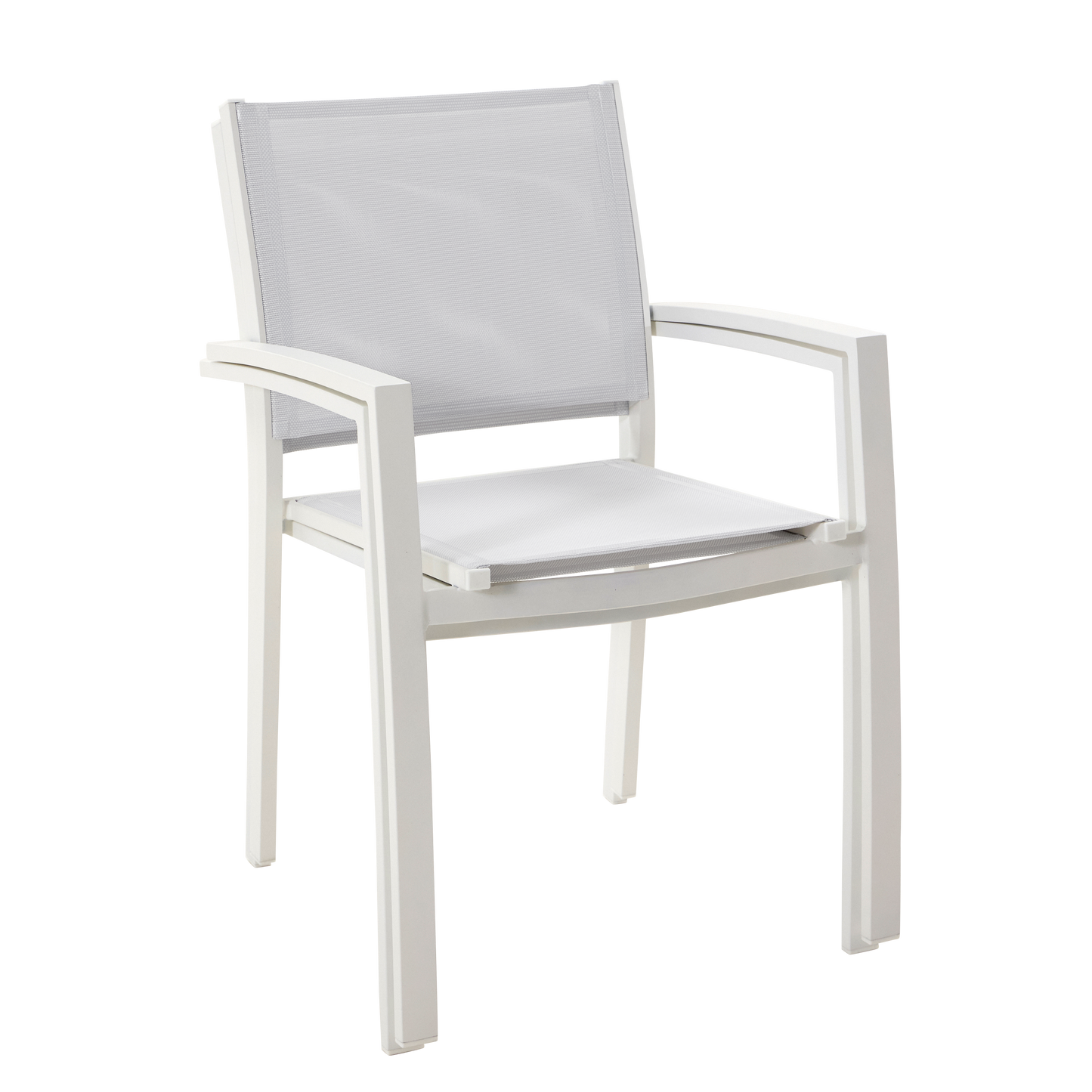 LYRA BETA CHAIR WITH ARMRESTS NATERIAL ALUMINUM AND TEXTILENE WHITE