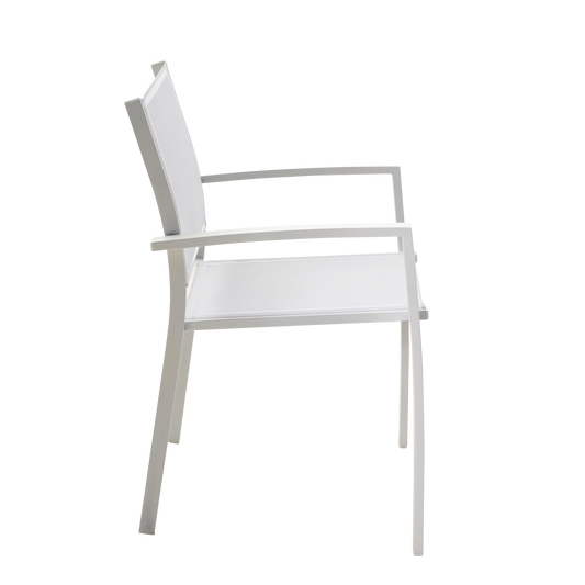 LYRA BETA CHAIR WITH ARMRESTS NATERIAL ALUMINUM AND TEXTILENE WHITE