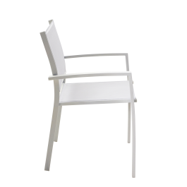 LYRA BETA CHAIR WITH ARMRESTS NATERIAL ALUMINUM AND TEXTILENE WHITE