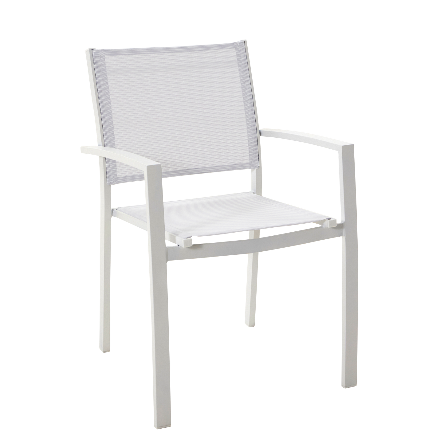 LYRA BETA CHAIR WITH ARMRESTS NATERIAL ALUMINUM AND TEXTILENE WHITE