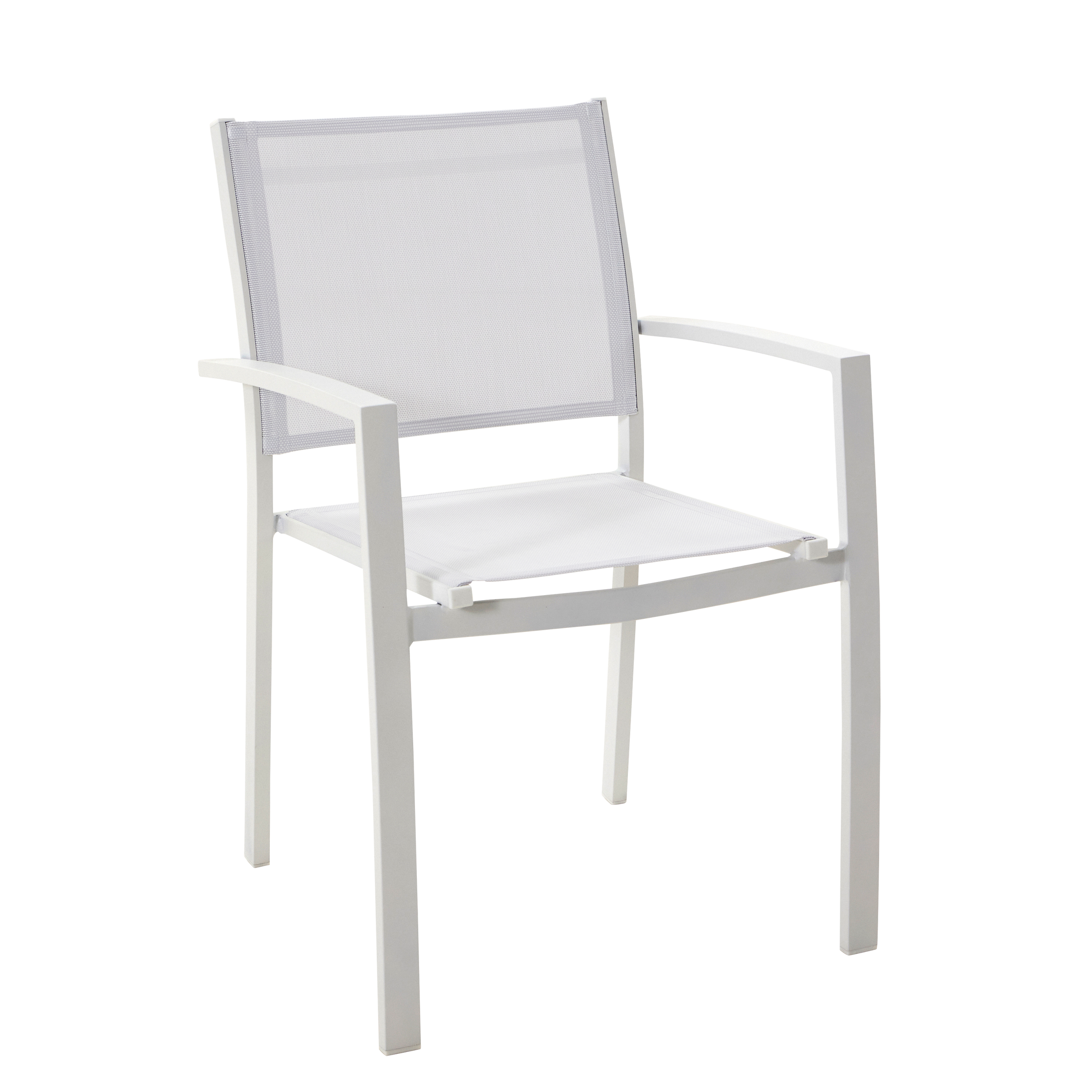 LYRA BETA CHAIR WITH ARMRESTS NATERIAL ALUMINUM AND TEXTILENE WHITE