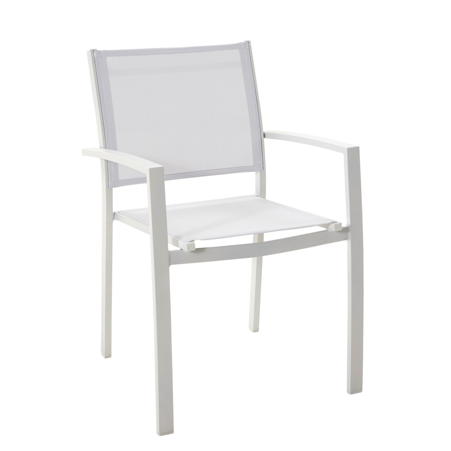 LYRA BETA CHAIR WITH ARMRESTS NATERIAL ALUMINUM AND TEXTILENE WHITE