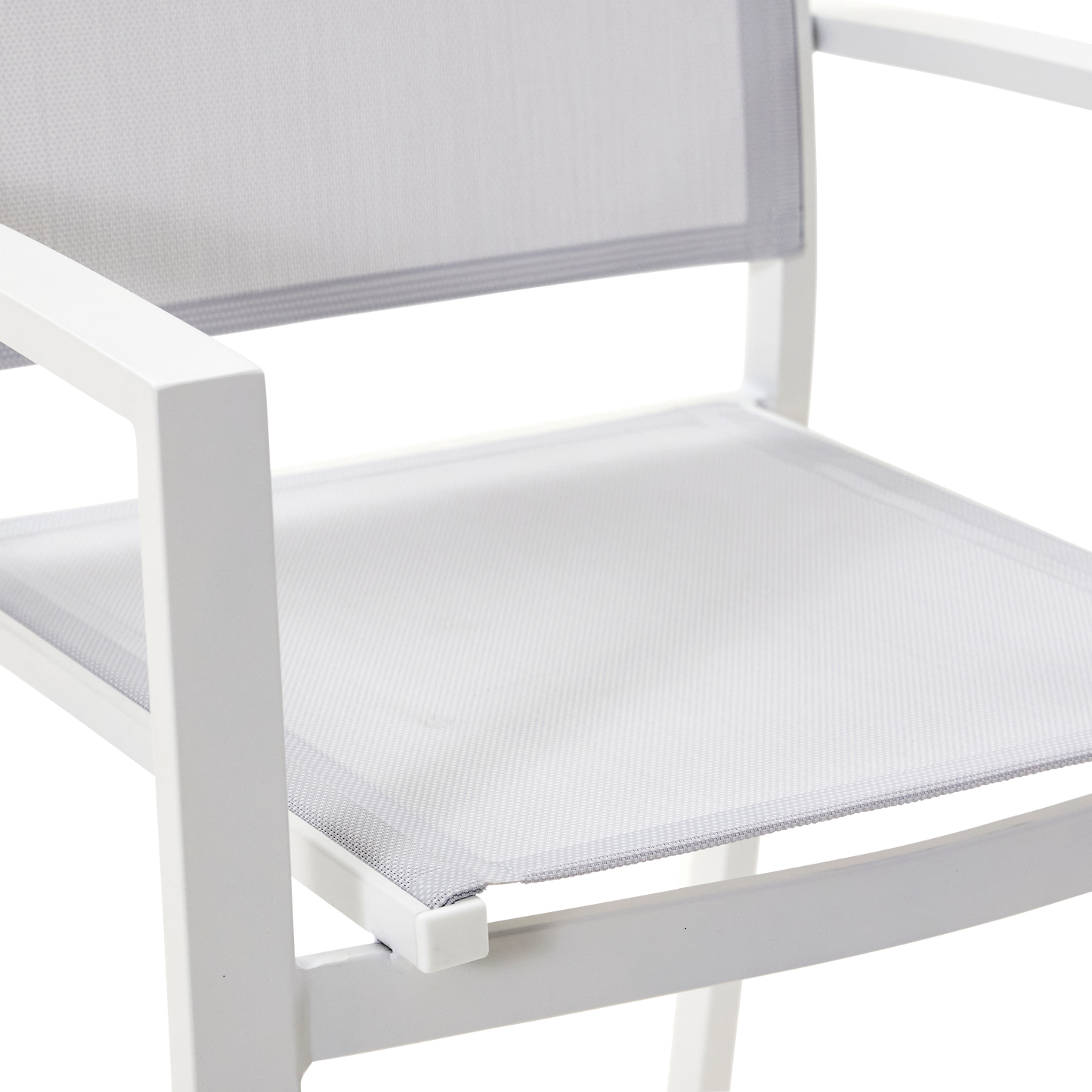 LYRA BETA CHAIR WITH ARMRESTS NATERIAL ALUMINUM AND TEXTILENE WHITE