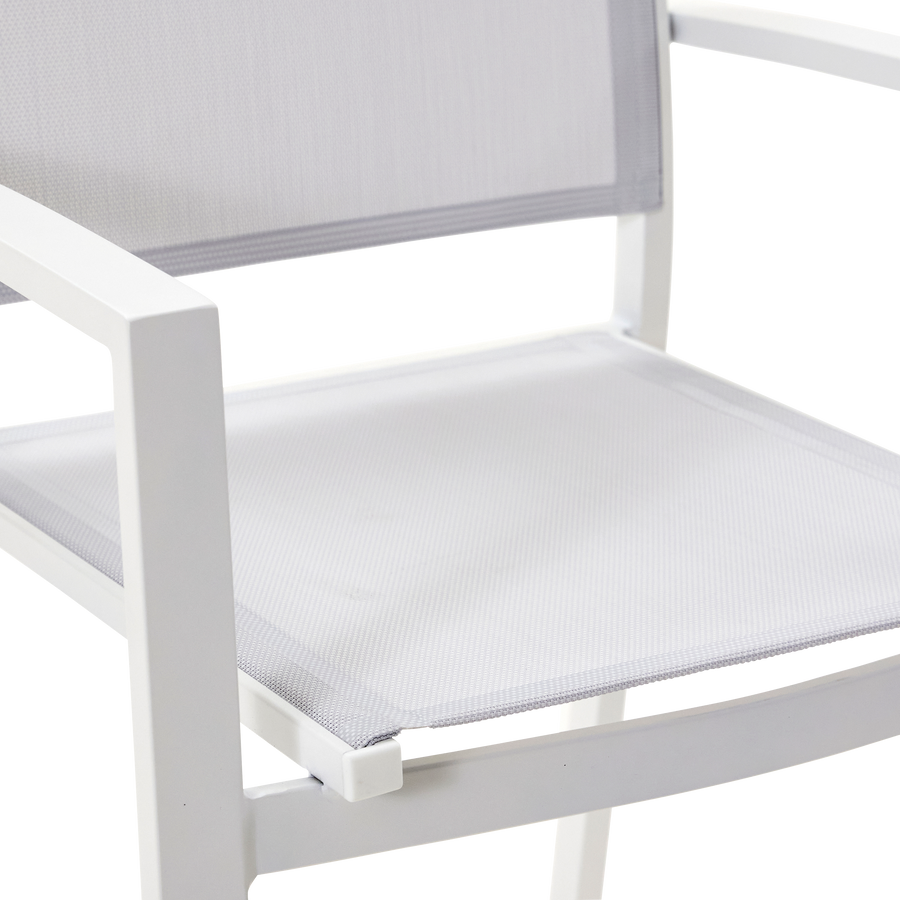 LYRA BETA CHAIR WITH ARMRESTS NATERIAL ALUMINUM AND TEXTILENE WHITE