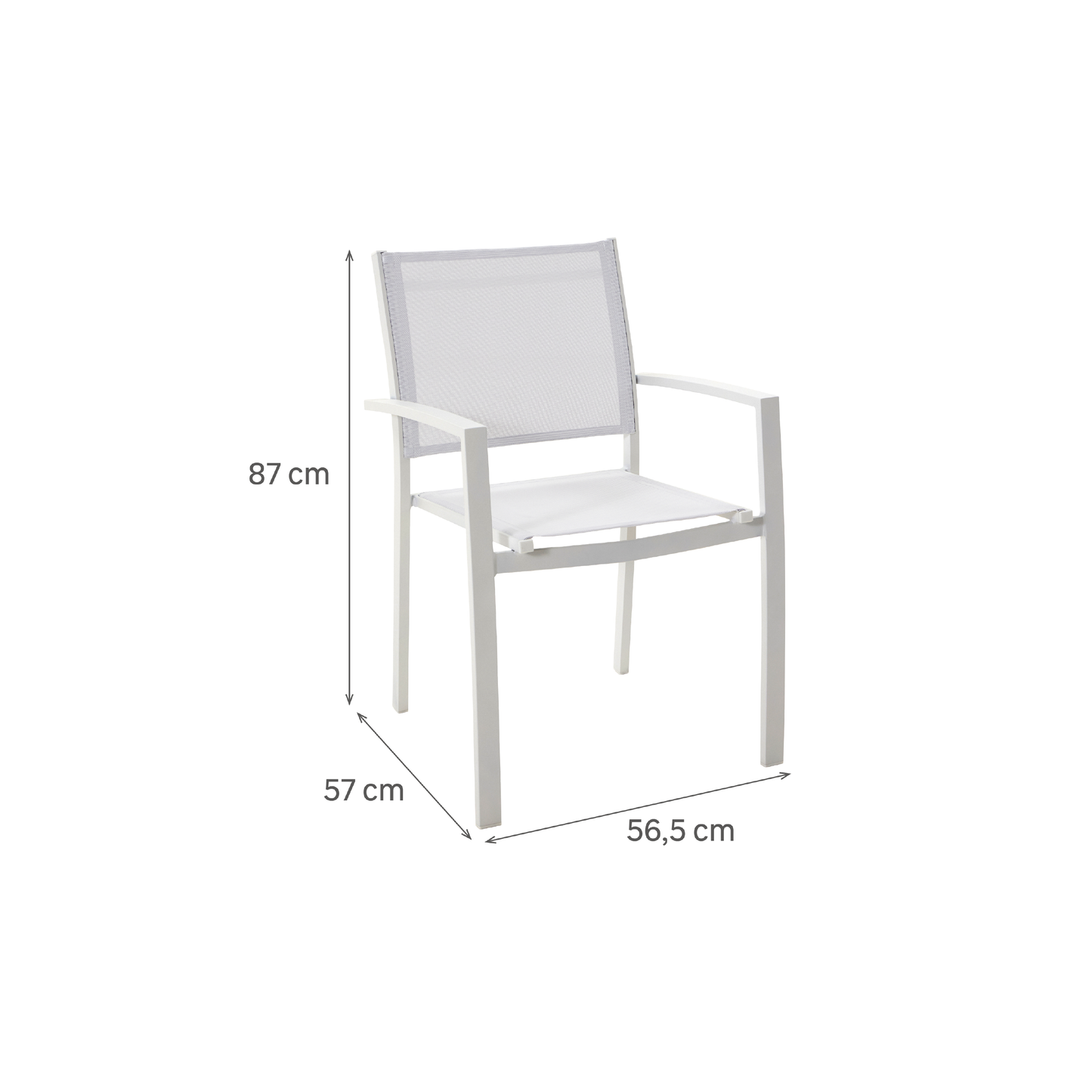 LYRA BETA CHAIR WITH ARMRESTS NATERIAL ALUMINUM AND TEXTILENE WHITE