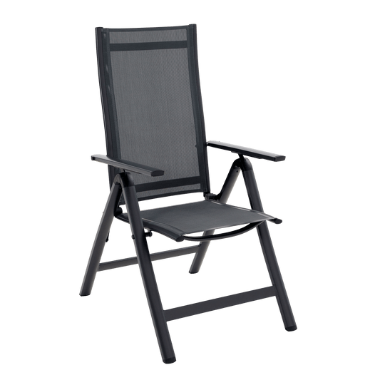 Bricocenter SET OF TWO ARMCHAIRS ODYSSEA NATERIAL ALUMINUM TEXTILENE ANTHRACITE