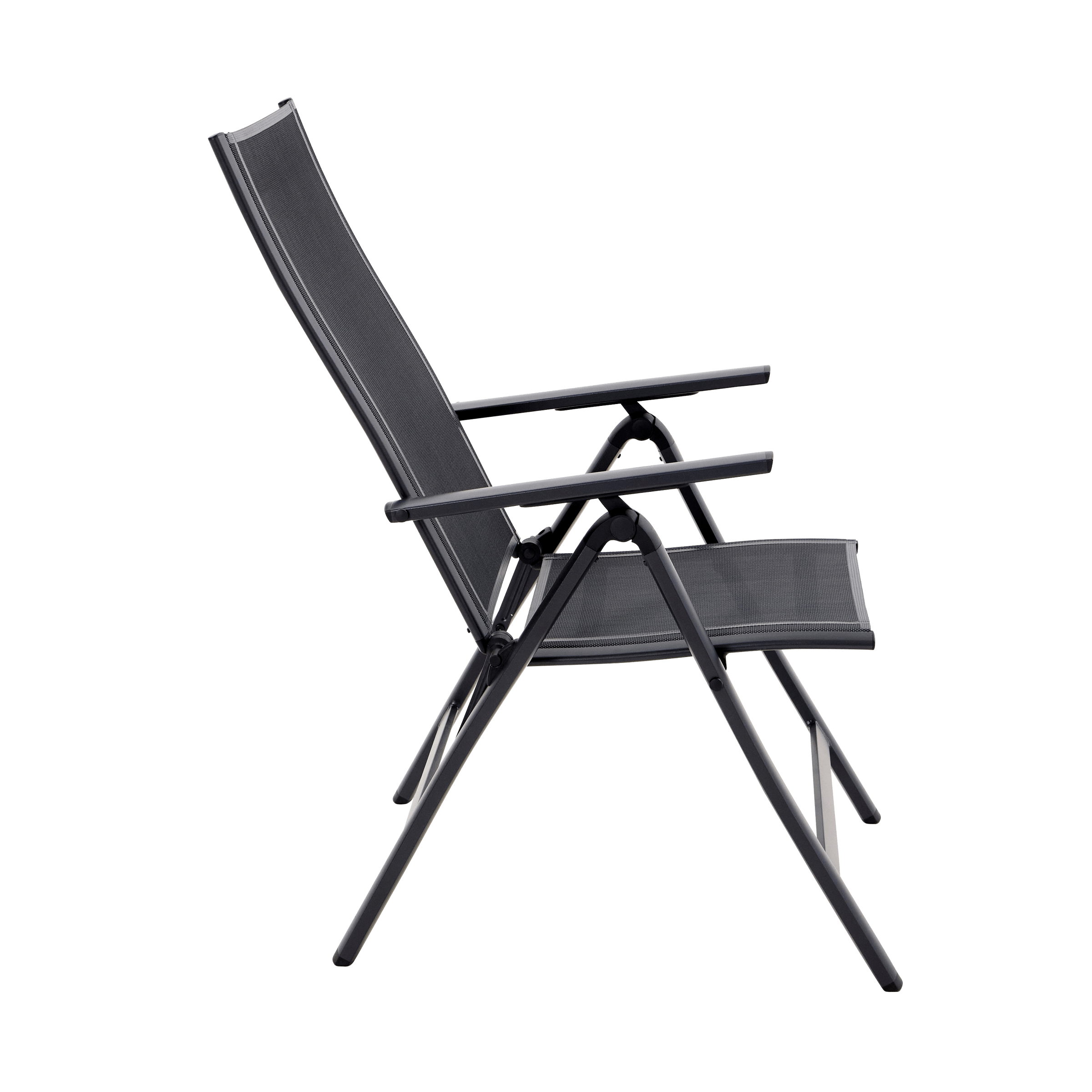 Bricocenter SET OF TWO ARMCHAIRS ODYSSEA NATERIAL ALUMINUM TEXTILENE ANTHRACITE