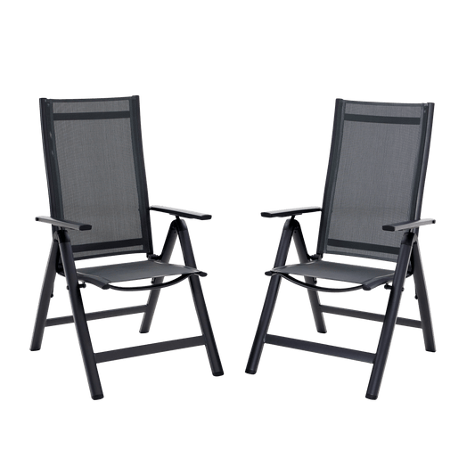 Bricocenter SET OF TWO ARMCHAIRS ODYSSEA NATERIAL ALUMINUM TEXTILENE ANTHRACITE