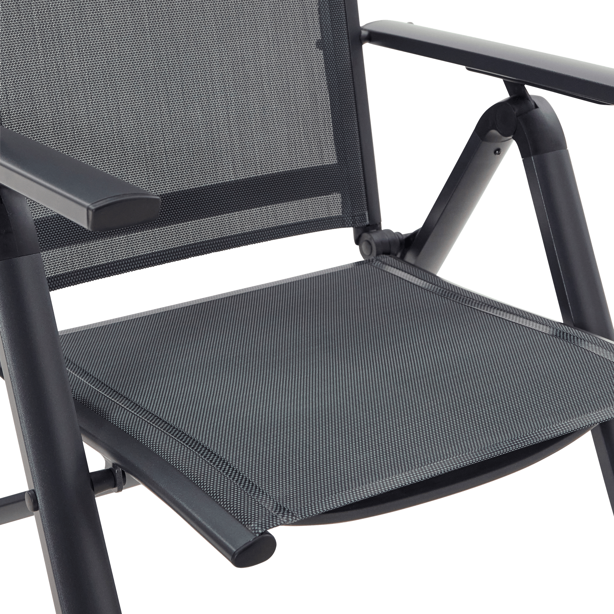 Bricocenter SET OF TWO ARMCHAIRS ODYSSEA NATERIAL ALUMINUM TEXTILENE ANTHRACITE