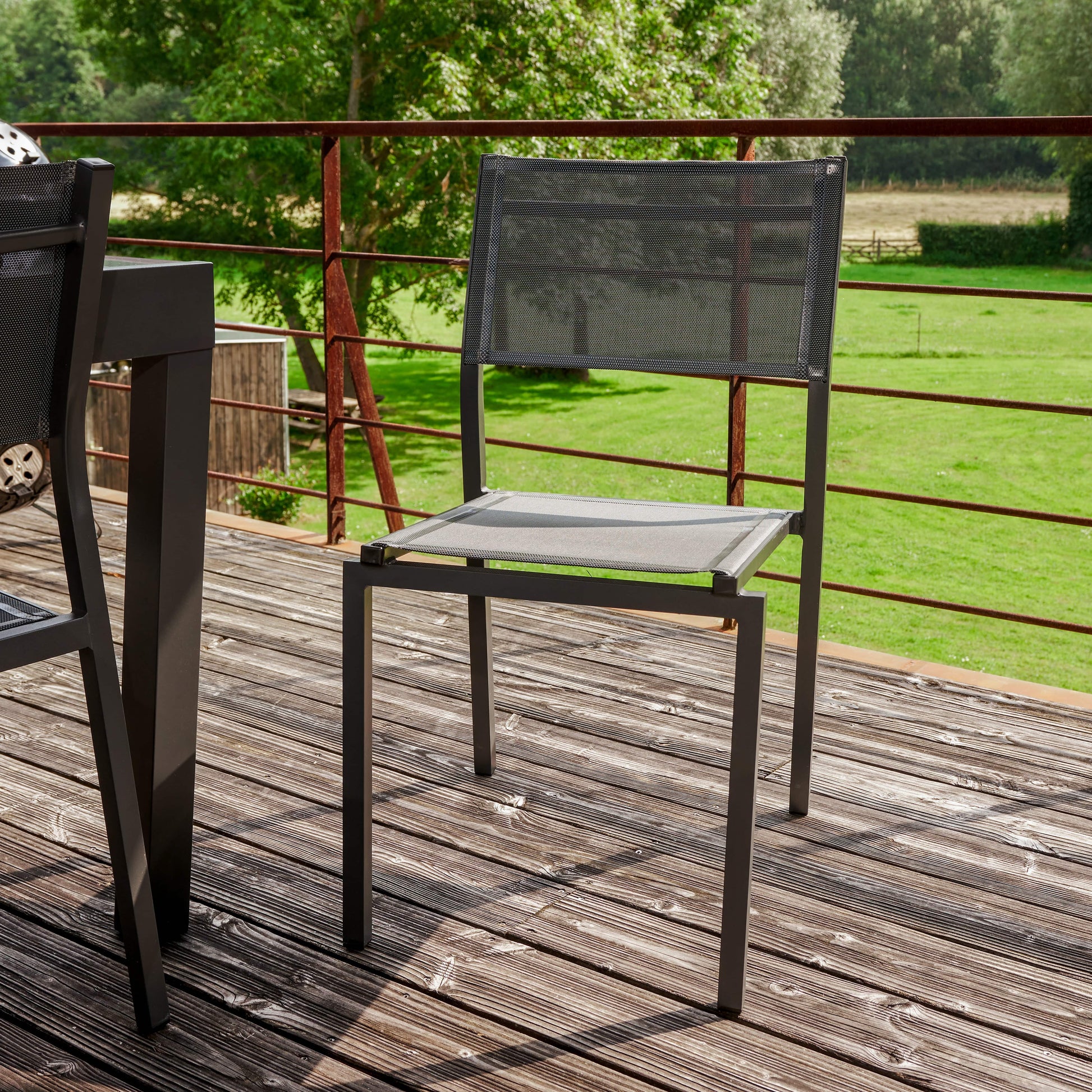 Bricocenter LYRA BETA CHAIR WITHOUT ARMRESTS NATERIAL ALUMINUM AND TEXTILENE ANTHRACITE