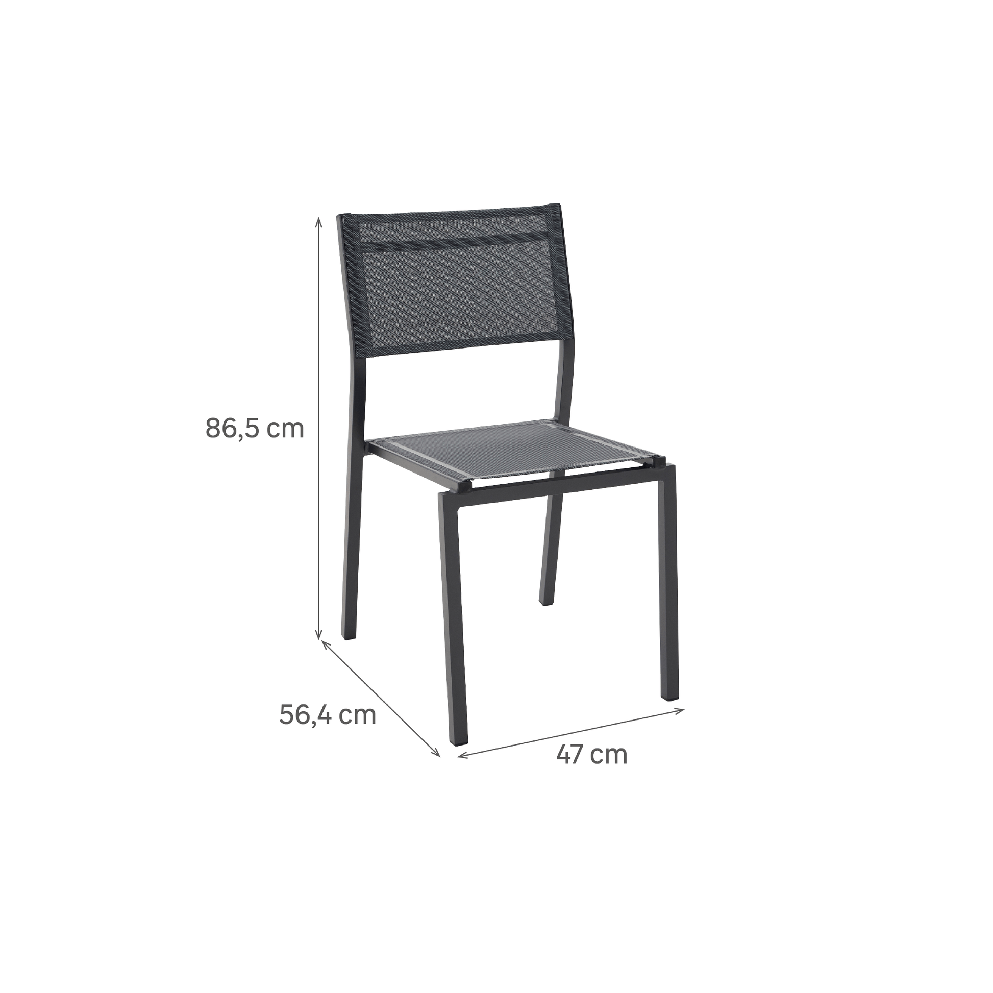 Bricocenter LYRA BETA CHAIR WITHOUT ARMRESTS NATERIAL ALUMINUM AND TEXTILENE ANTHRACITE