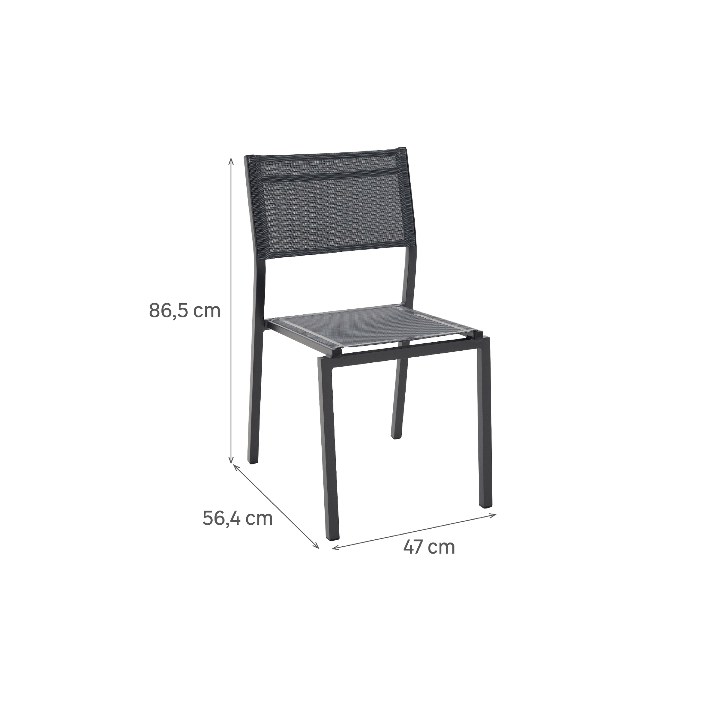 Bricocenter LYRA BETA CHAIR WITHOUT ARMRESTS NATERIAL ALUMINUM AND TEXTILENE ANTHRACITE