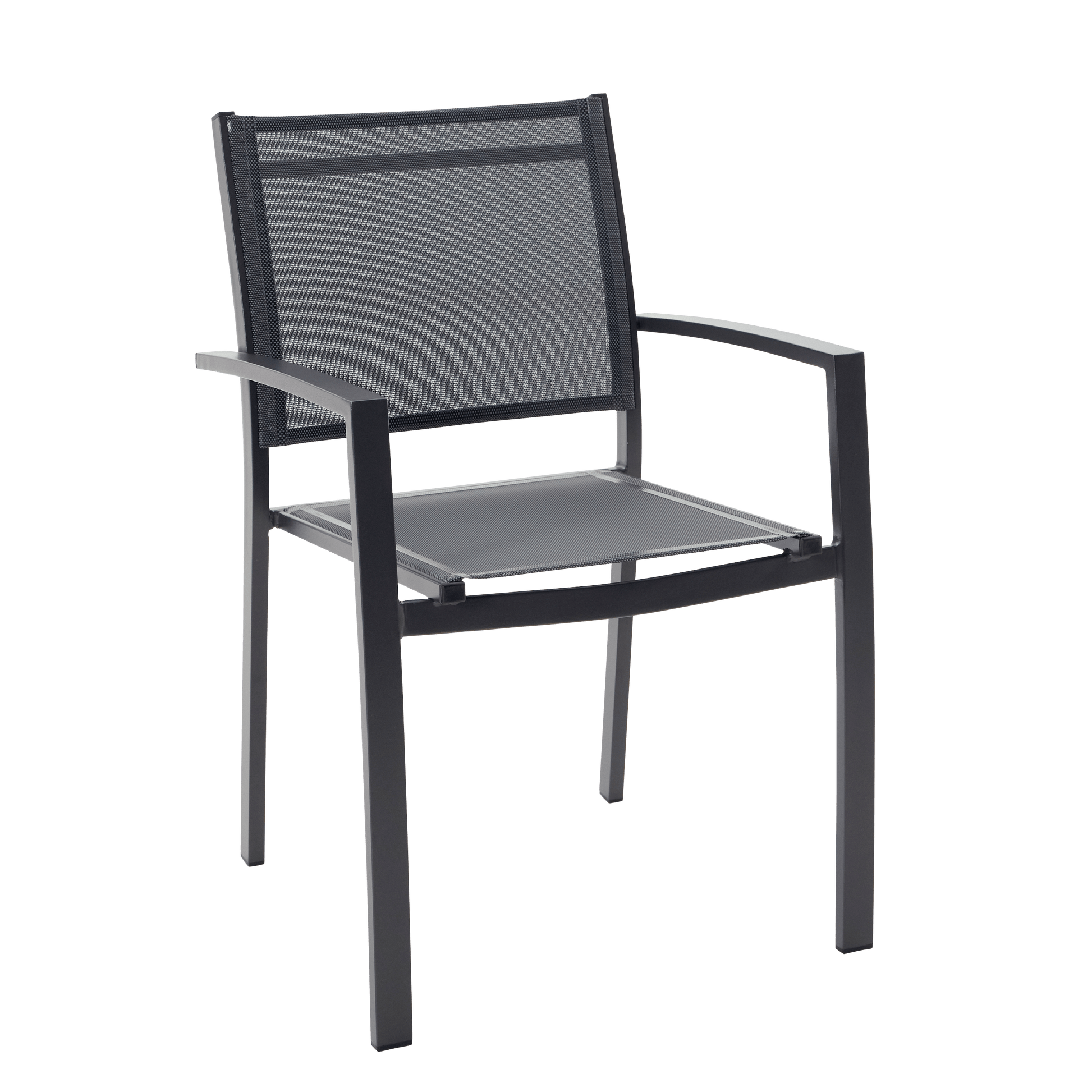 Bricocenter LYRA BETA CHAIR WITH ARMRESTS NATERIAL ALUMINUM AND TEXTILENE ANTHRACITE