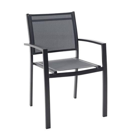 Bricocenter LYRA BETA CHAIR WITH ARMRESTS NATERIAL ALUMINUM AND TEXTILENE ANTHRACITE