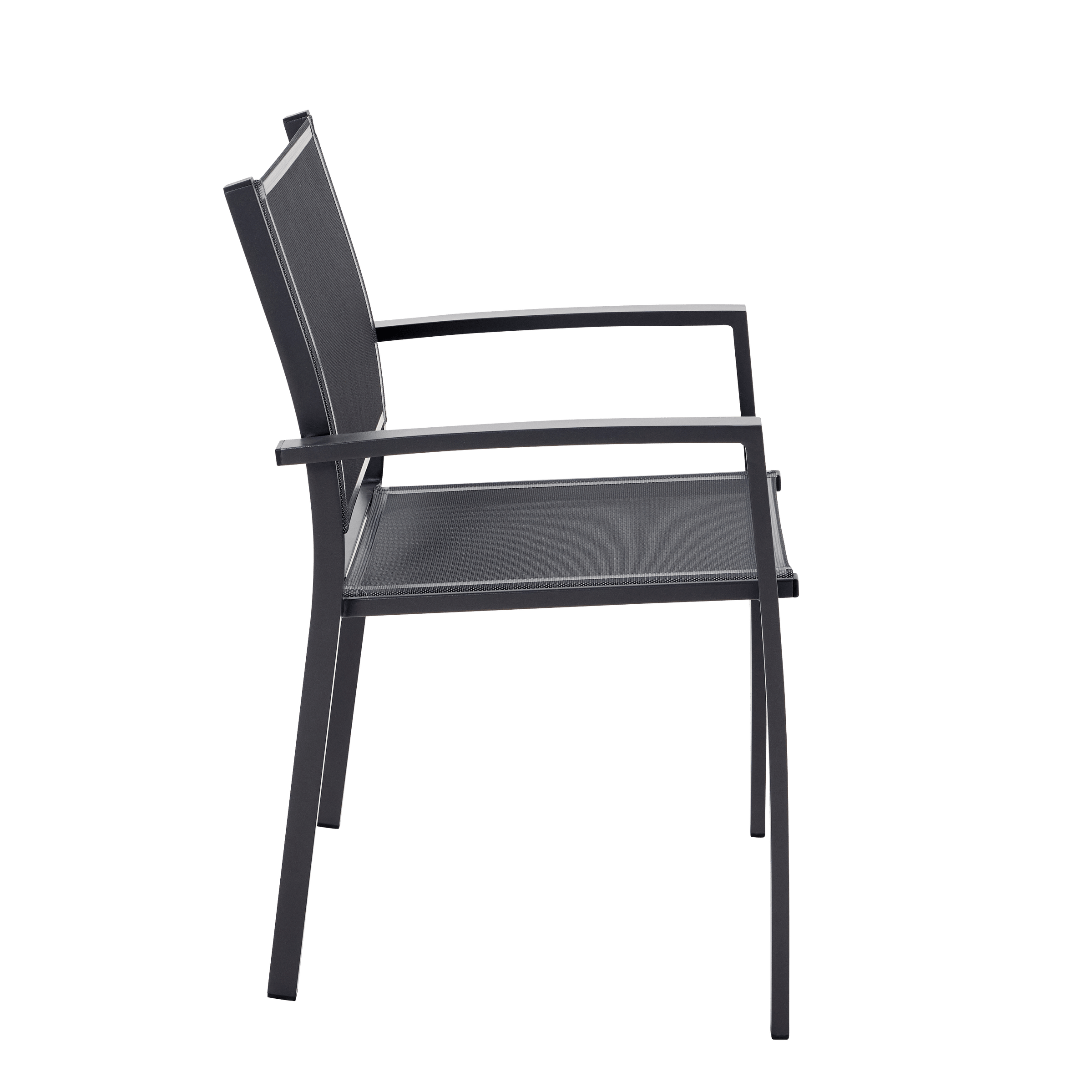 LYRA BETA CHAIR WITH ARMRESTS NATERIAL ALUMINUM AND TEXTILENE ANTHRACITE