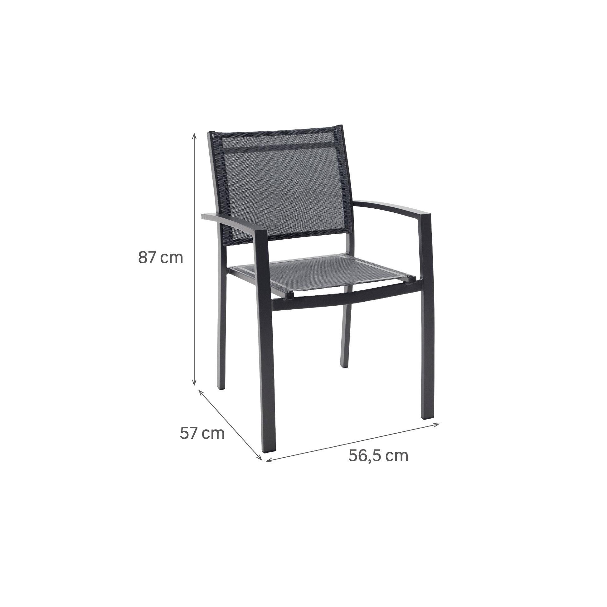 Bricocenter LYRA BETA CHAIR WITH ARMRESTS NATERIAL ALUMINUM AND TEXTILENE ANTHRACITE