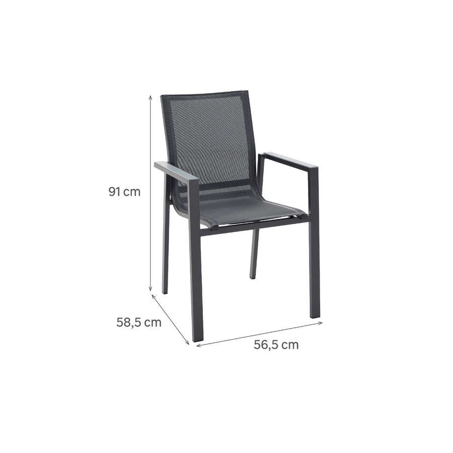 Bricocenter ODYSSEA NATERIAL ALUMINUM AND TEXTILENE ANTHRACITE CHAIR