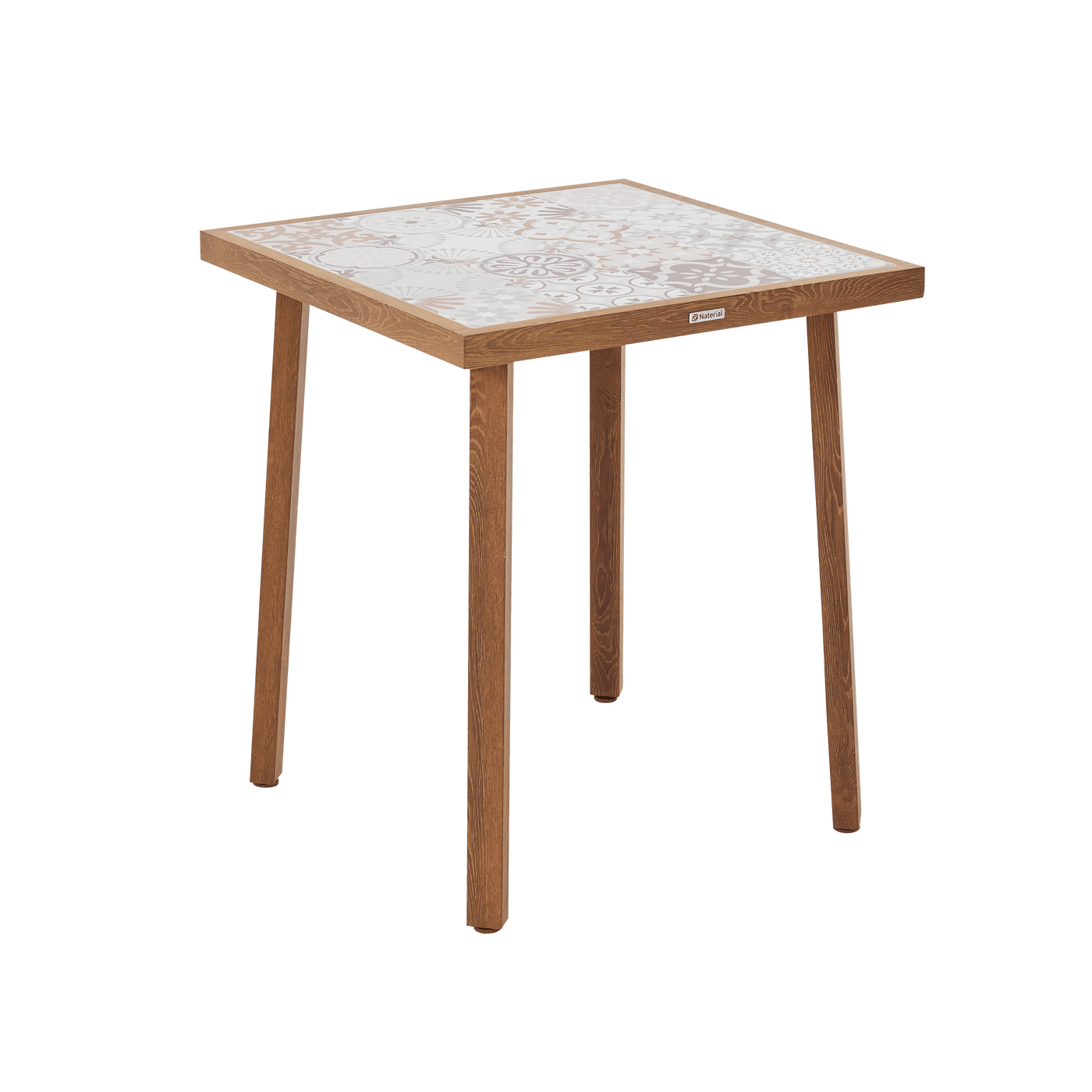 Bricocenter GAIA BALCONY TABLE 2/4 SEATS NATERIAL 65.5X65.5 WOOD EFFECT WITH MOSAIC TOP IN CERAMI