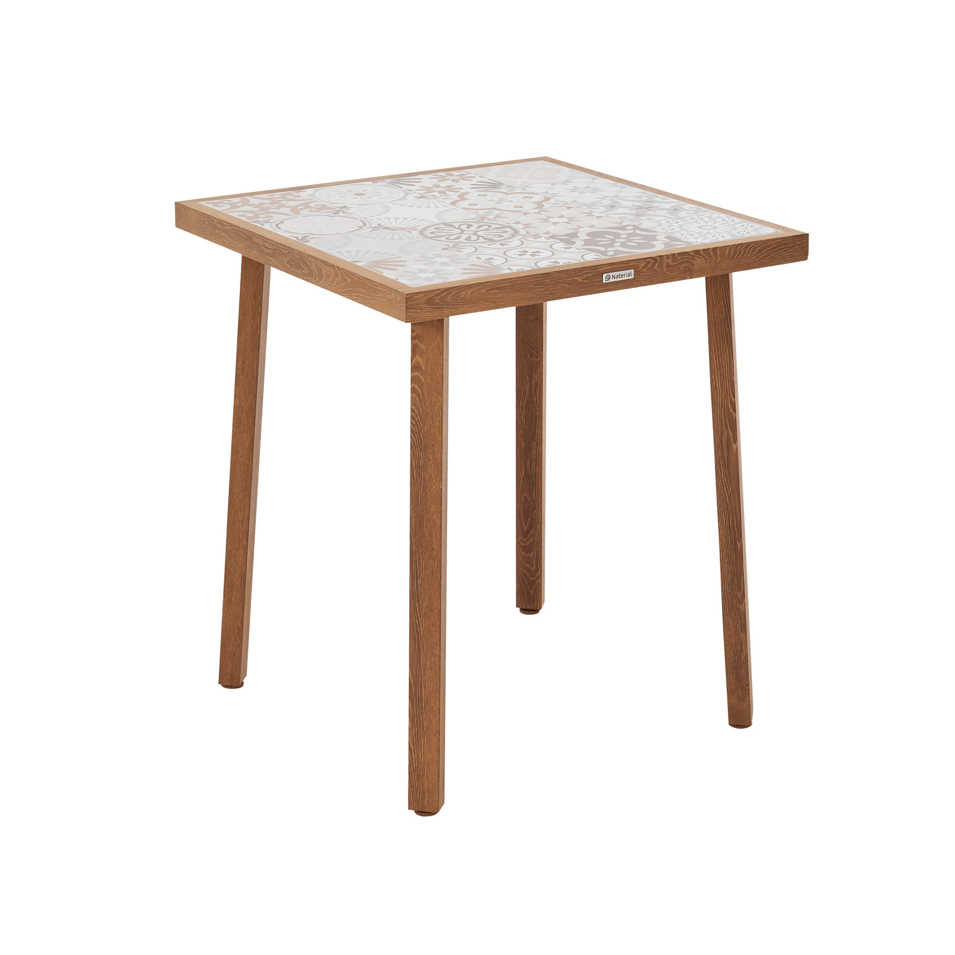 Bricocenter GAIA BALCONY TABLE 2/4 SEATS NATERIAL 65.5X65.5 WOOD EFFECT WITH MOSAIC TOP IN CERAMI
