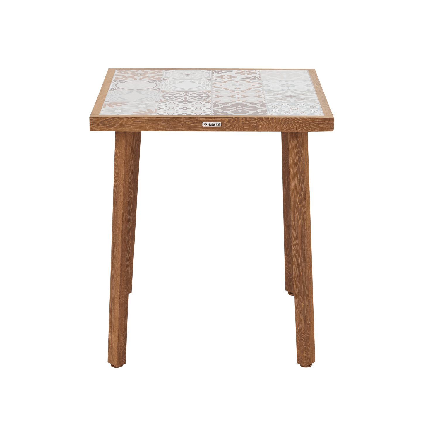 Bricocenter GAIA BALCONY TABLE 2/4 SEATS NATERIAL 65.5X65.5 WOOD EFFECT WITH MOSAIC TOP IN CERAMI