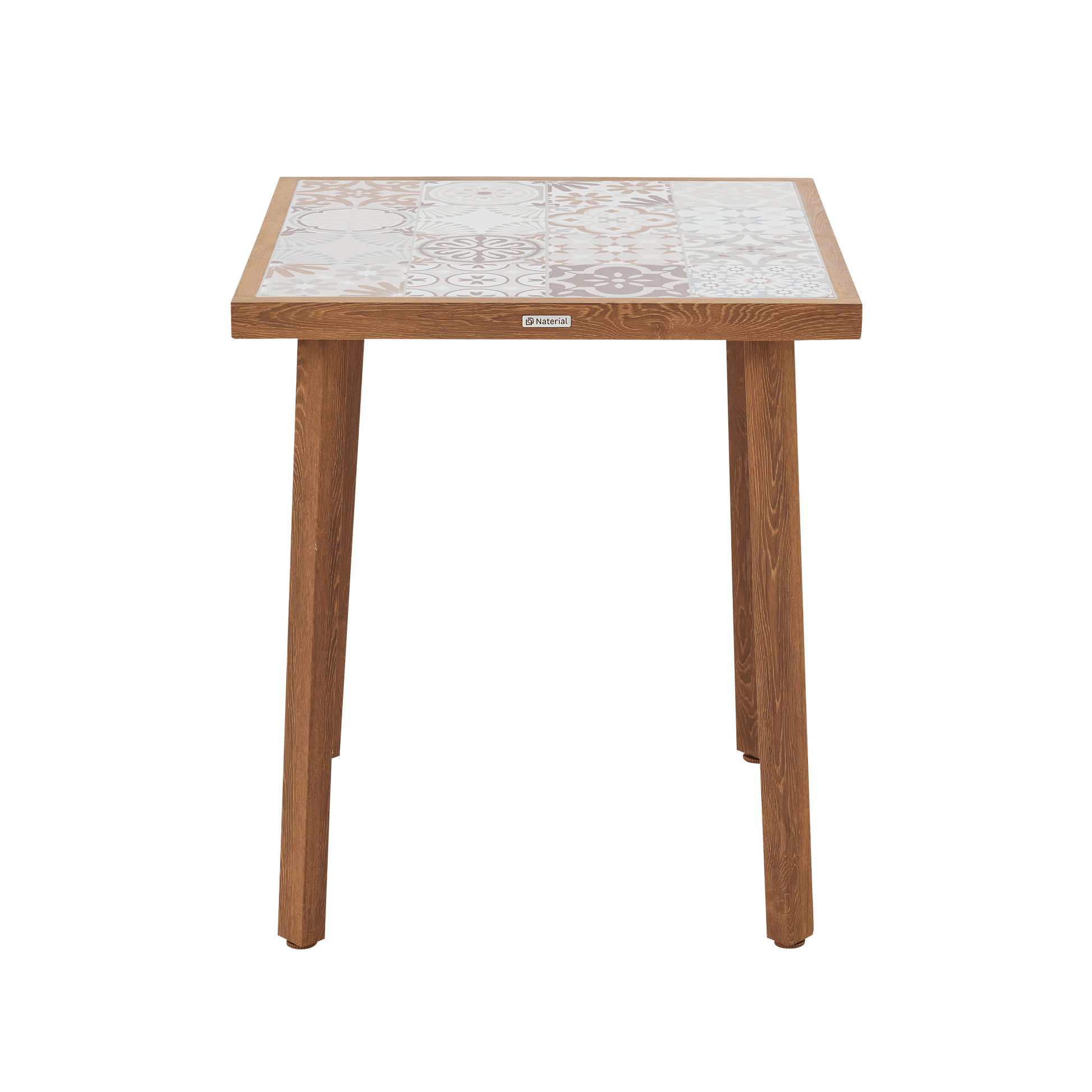 Bricocenter GAIA BALCONY TABLE 2/4 SEATS NATERIAL 65.5X65.5 WOOD EFFECT WITH MOSAIC TOP IN CERAMI